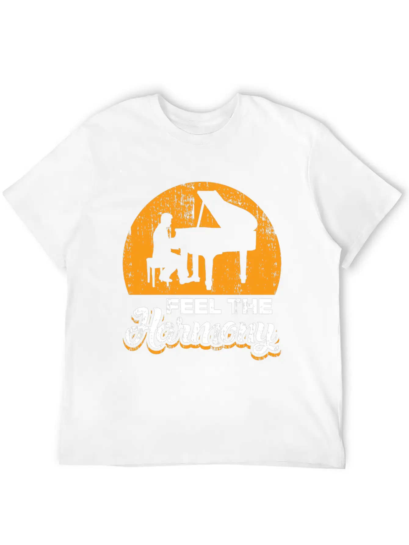 Feel The Harmony Piano Concert Gift Idea Quote Basic Graphic T-Shirt – Daily Comfort In Soft Cotton