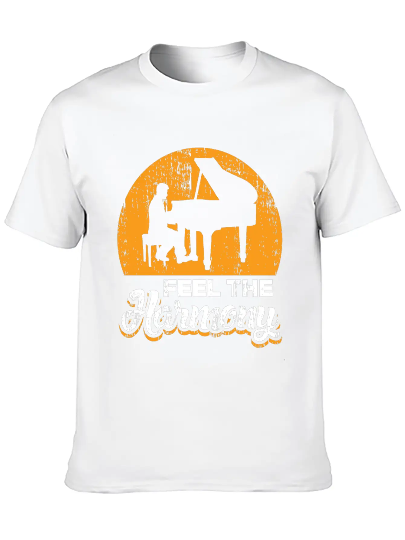 Feel The Harmony Piano Concert Gift Idea Quote Basic Graphic T-Shirt – Daily Comfort In Soft Cotton