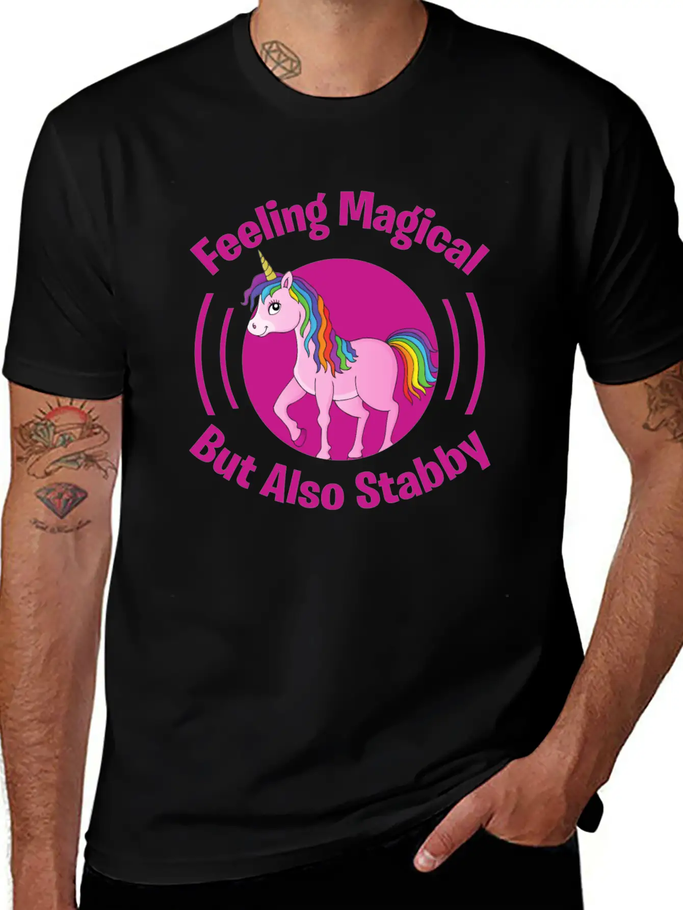 Feeling Magical But Also Stabby Basic Graphic T-Shirt – Daily Comfort In Soft Cotton