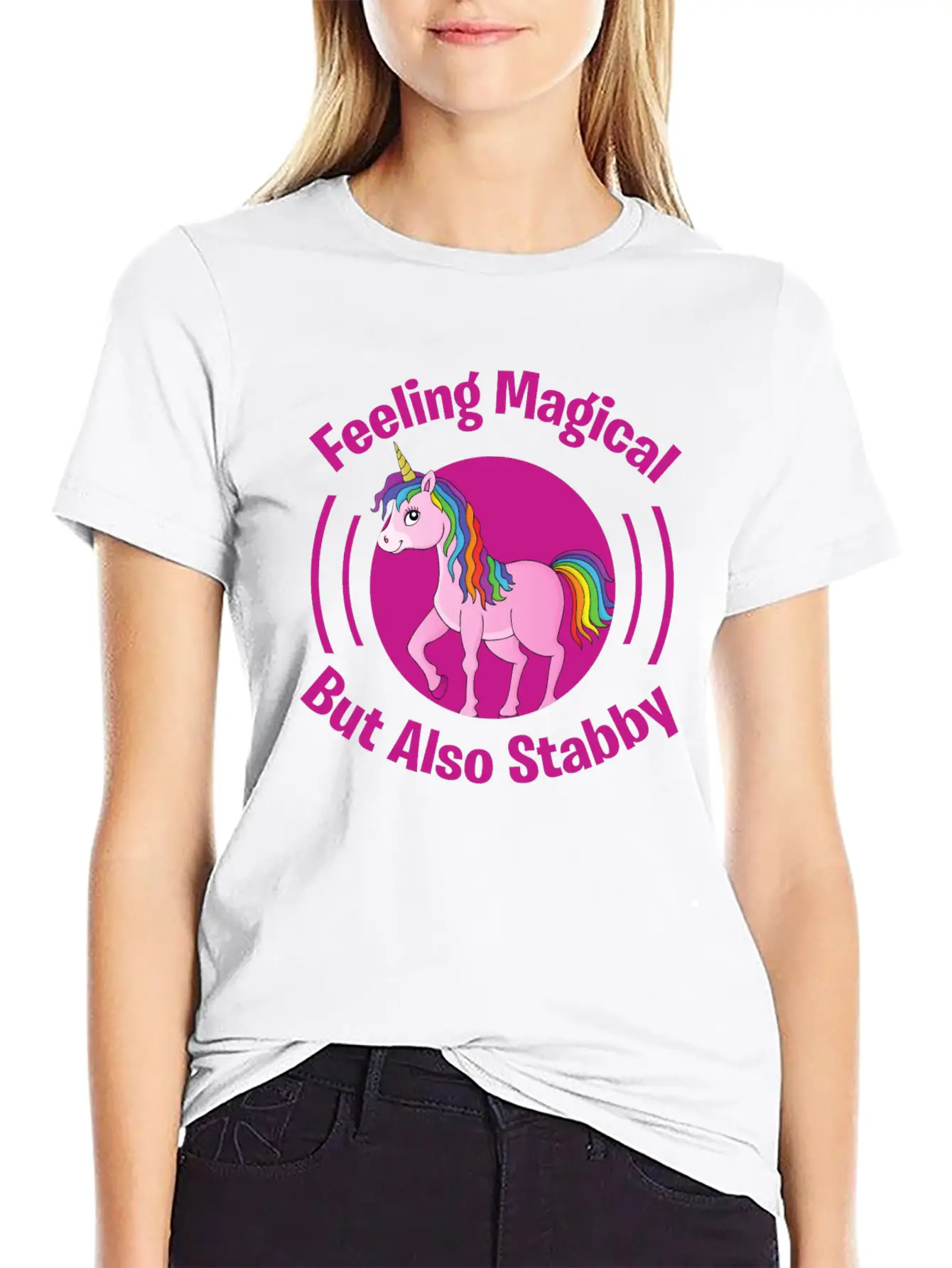 Feeling Magical But Also Stabby Basic Graphic T-Shirt – Daily Comfort In Soft Cotton
