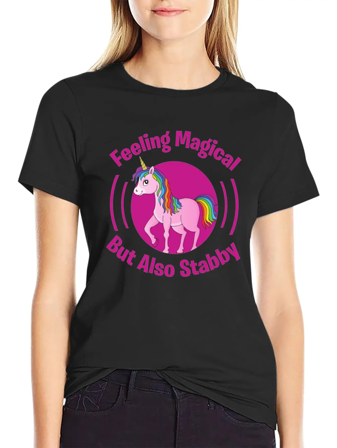 Feeling Magical But Also Stabby Basic Graphic T-Shirt – Daily Comfort In Soft Cotton