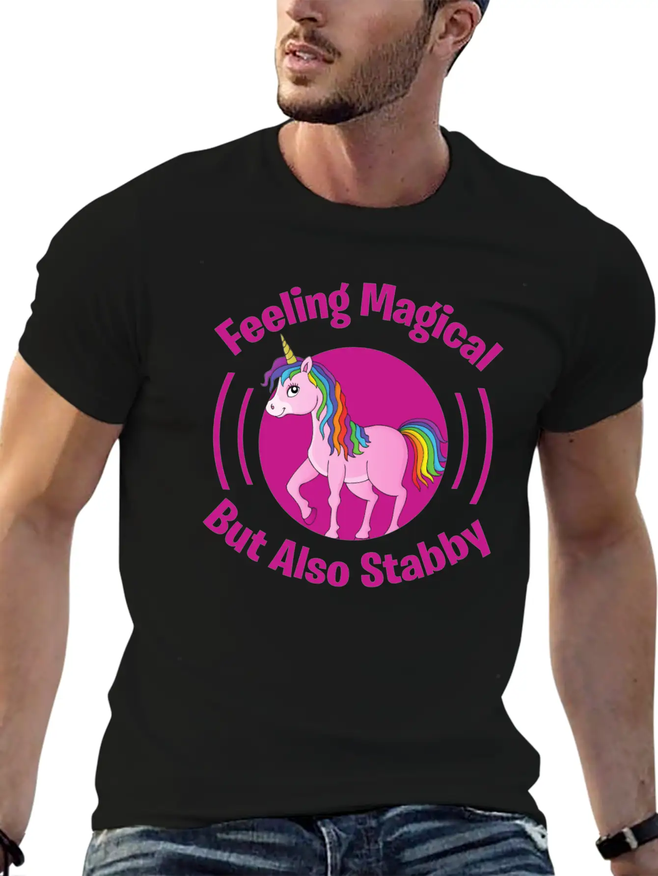 Feeling Magical But Also Stabby Basic Graphic T-Shirt – Daily Comfort In Soft Cotton