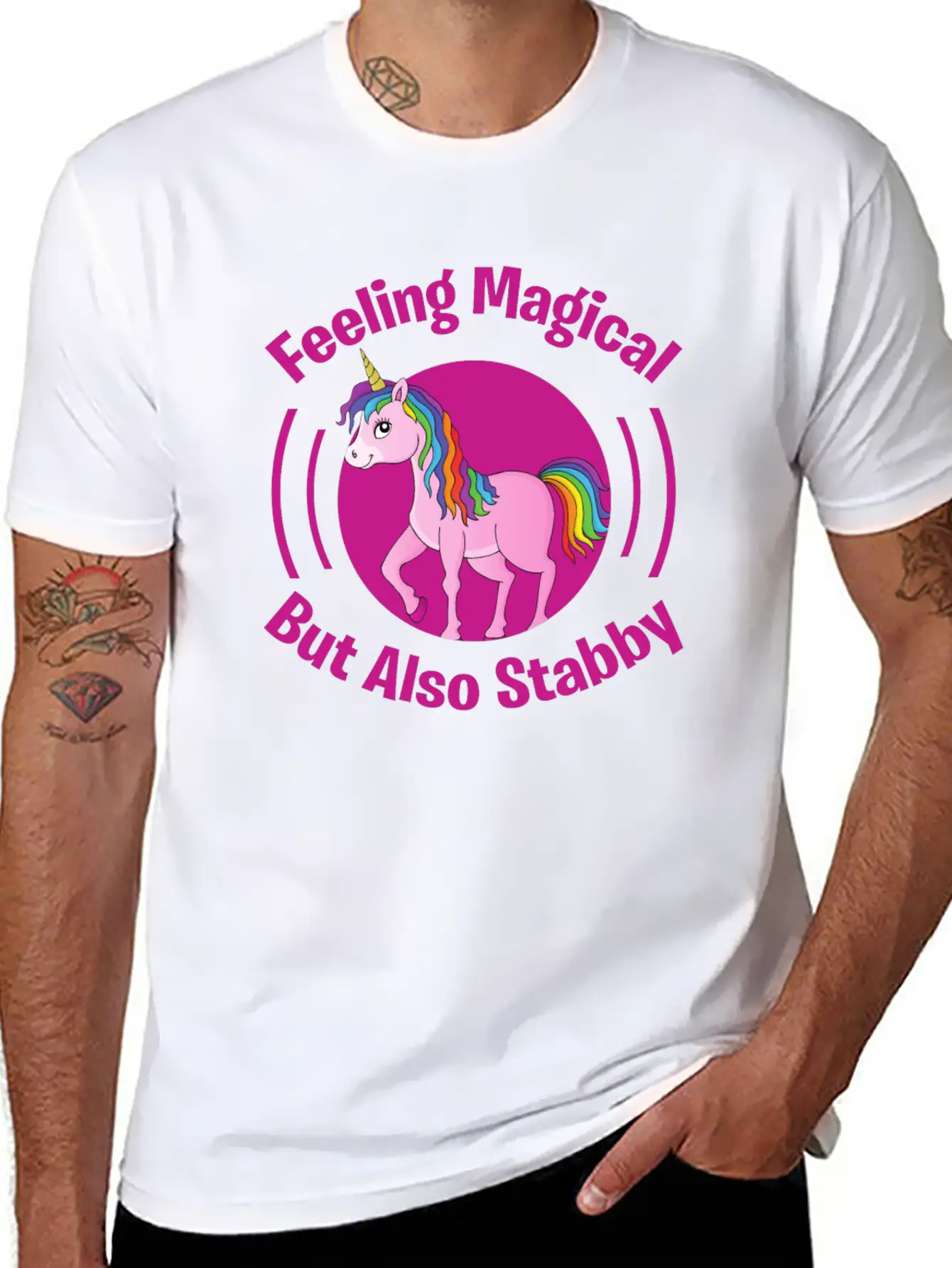 Feeling Magical But Also Stabby Basic Graphic T-Shirt – Daily Comfort In Soft Cotton