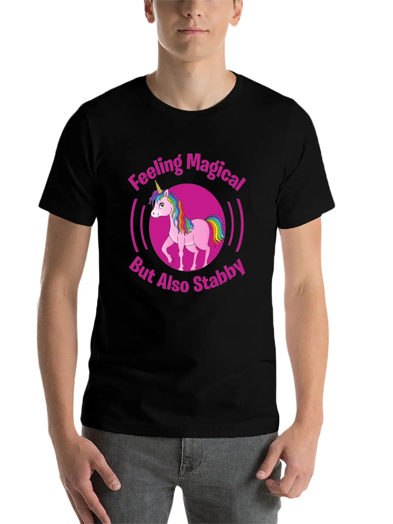 Feeling Magical But Also Stabby Basic Graphic T-Shirt – Daily Comfort In Soft Cotton