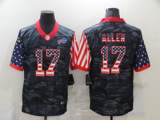 Men's Buffalo Bills Josh Allen #17 Gray Camouflage Game Player Jerseys