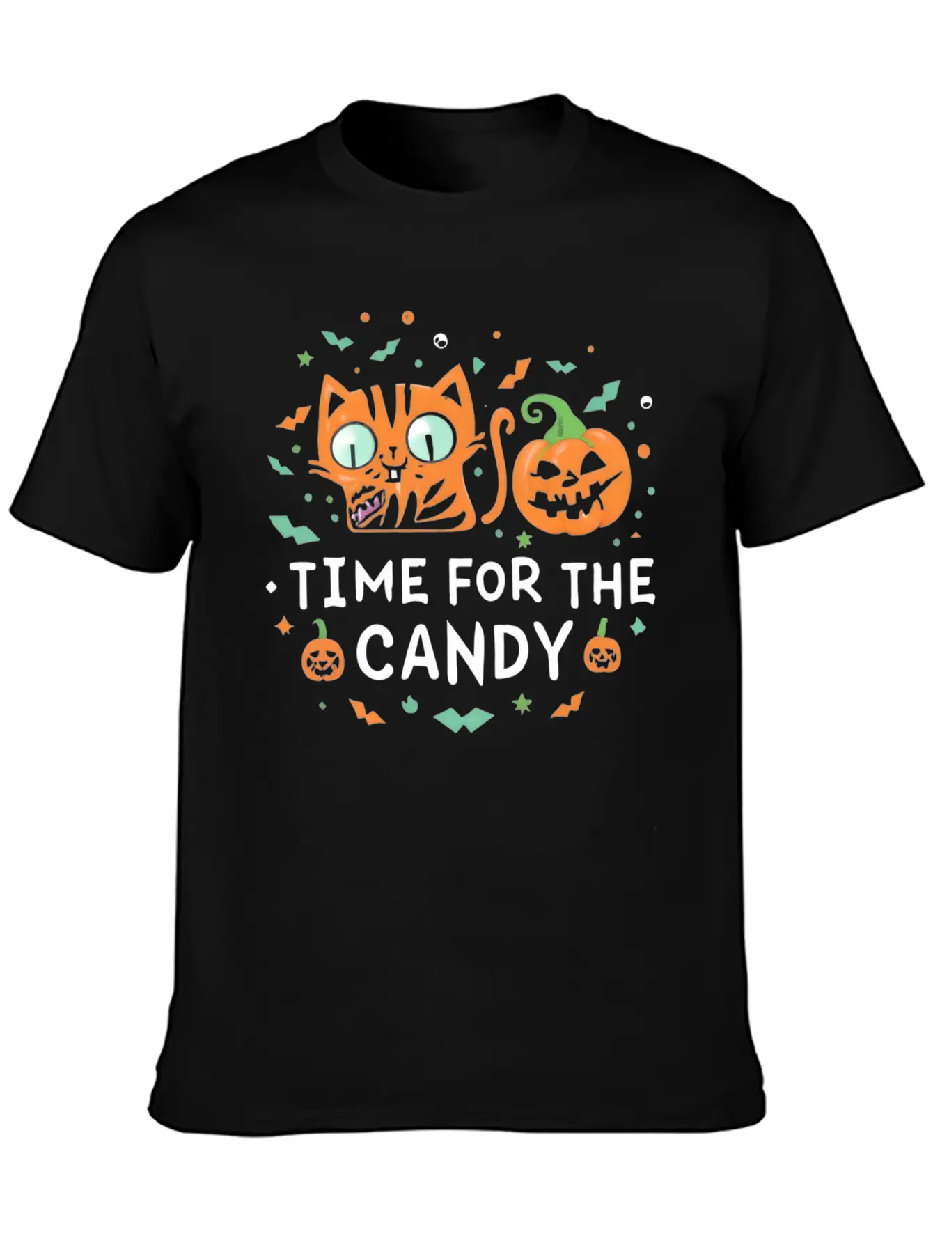 Feline Halloween: In Search Of Sweet Treasures Stylish Everyday T-Shirt – Unisex Basic Cotton Tee