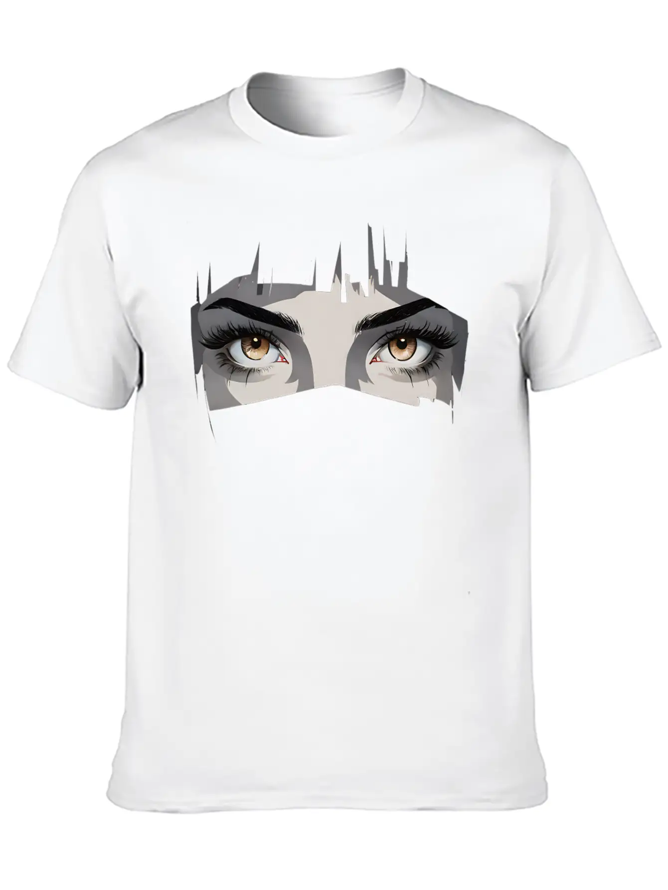 Female Anime Eyes - Cute & Expressive Look Unisex Short Sleeve Soft Cotton T-Shirt – Casual Everyday Wear