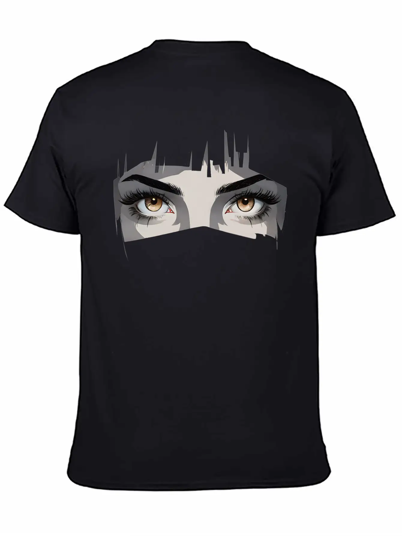 Female Anime Eyes - Cute & Expressive Look Unisex Short Sleeve Soft Cotton T-Shirt – Casual Everyday Wear