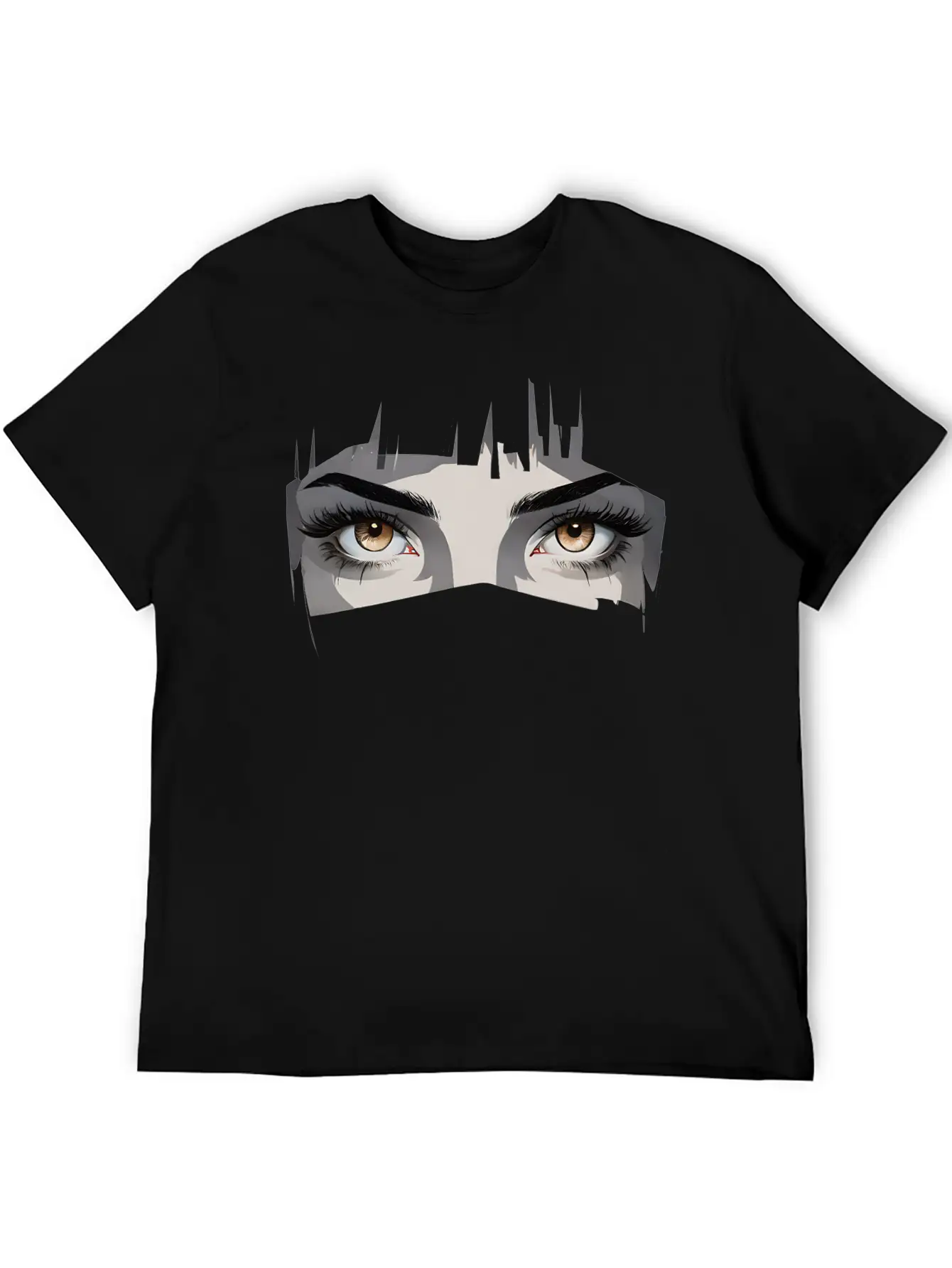 Female Anime Eyes - Cute & Expressive Look Unisex Short Sleeve Soft Cotton T-Shirt – Casual Everyday Wear