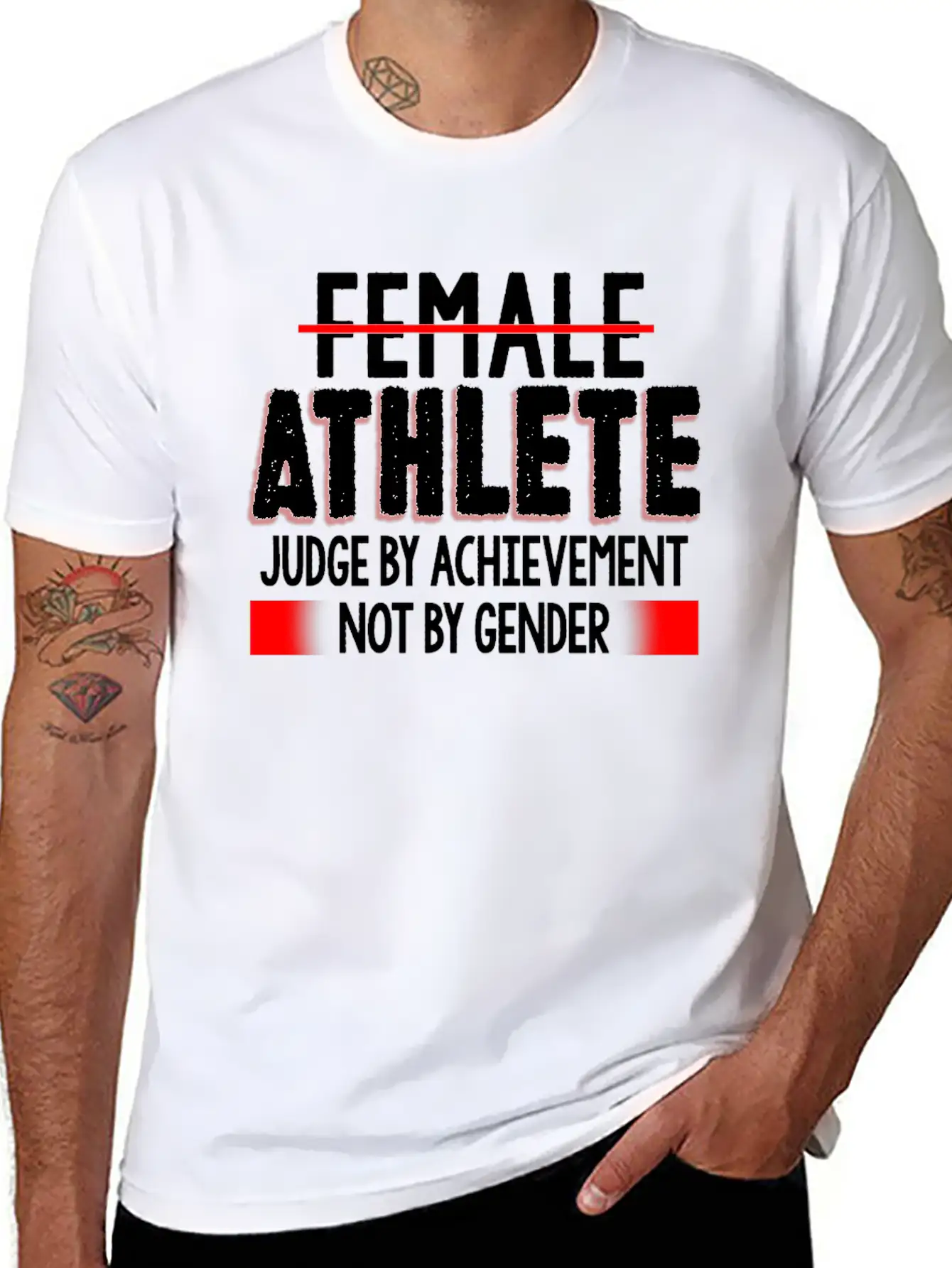 Female Athlete Judge By Achievement Not Gender Comfortable Minimalist Graphic Tee – Summer Style Essential