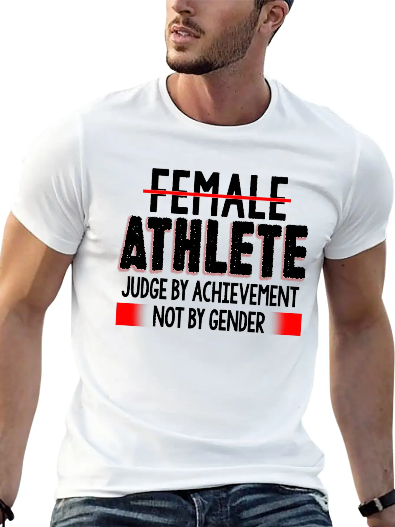 Female Athlete Judge By Achievement Not Gender Comfortable Minimalist Graphic Tee – Summer Style Essential