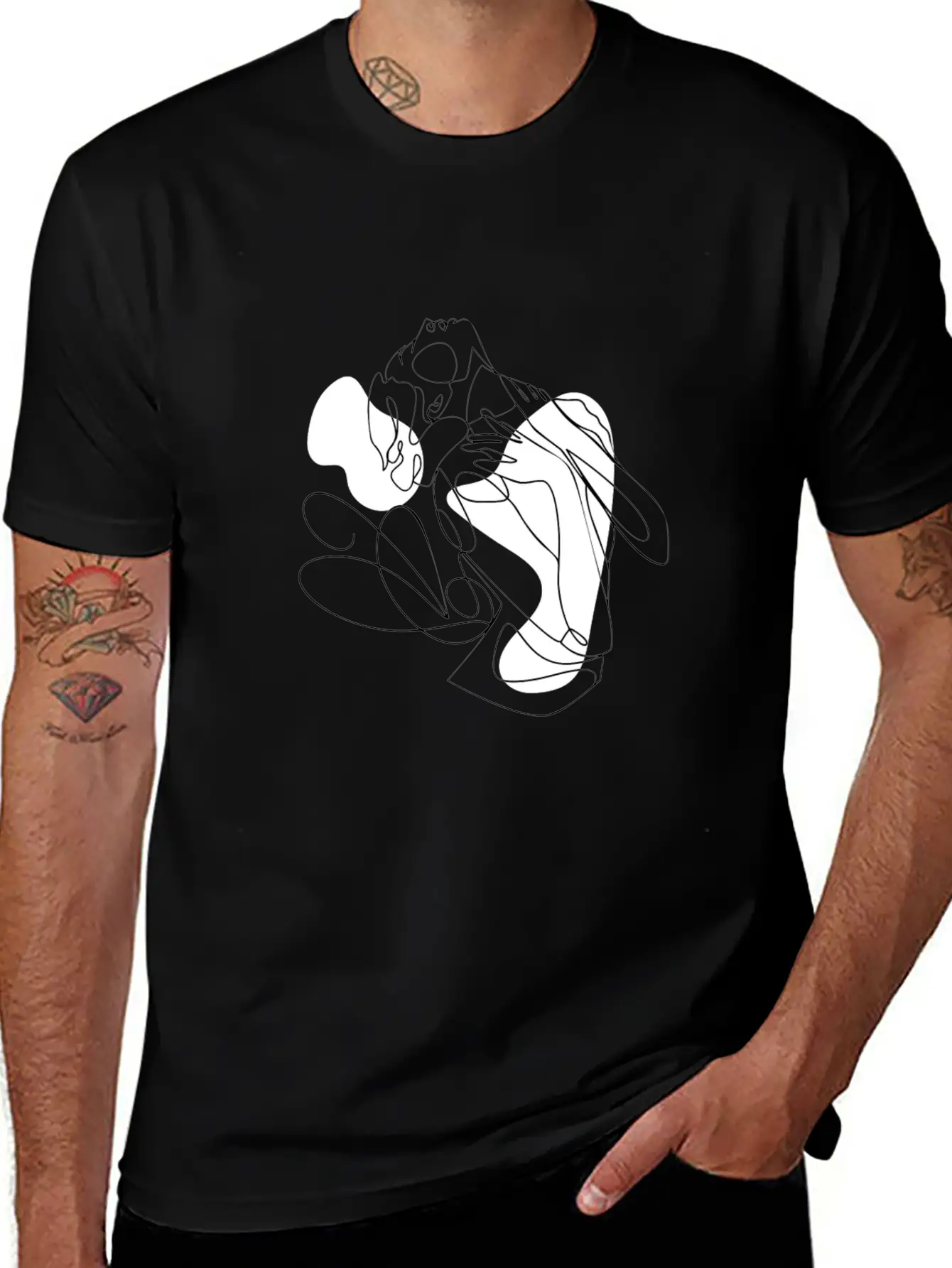 Female Body Line Art Unisex Casual T-Shirt – Clean Design For Daily Comfort