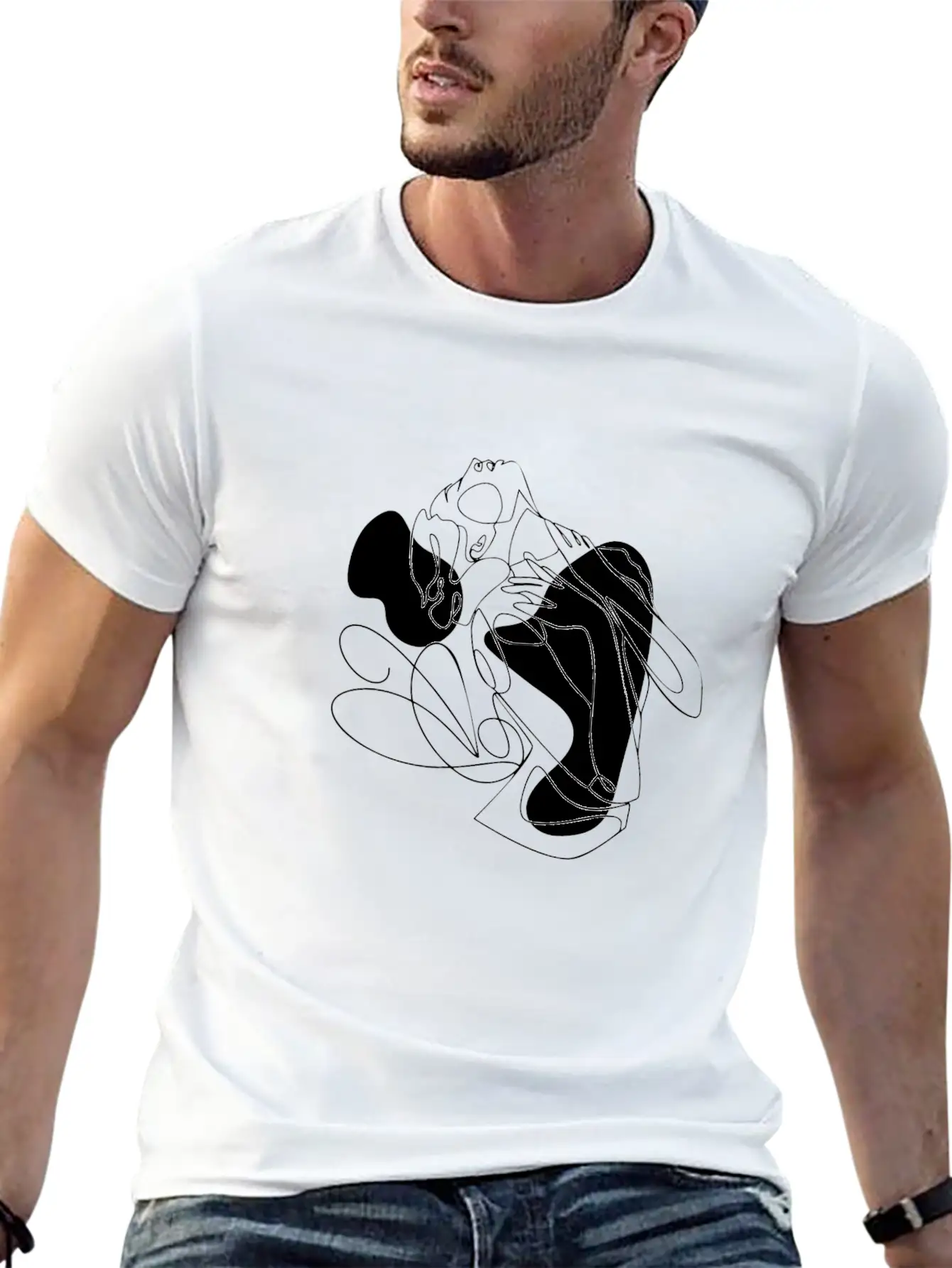 Female Body Line Art Unisex Casual T-Shirt – Clean Design For Daily Comfort