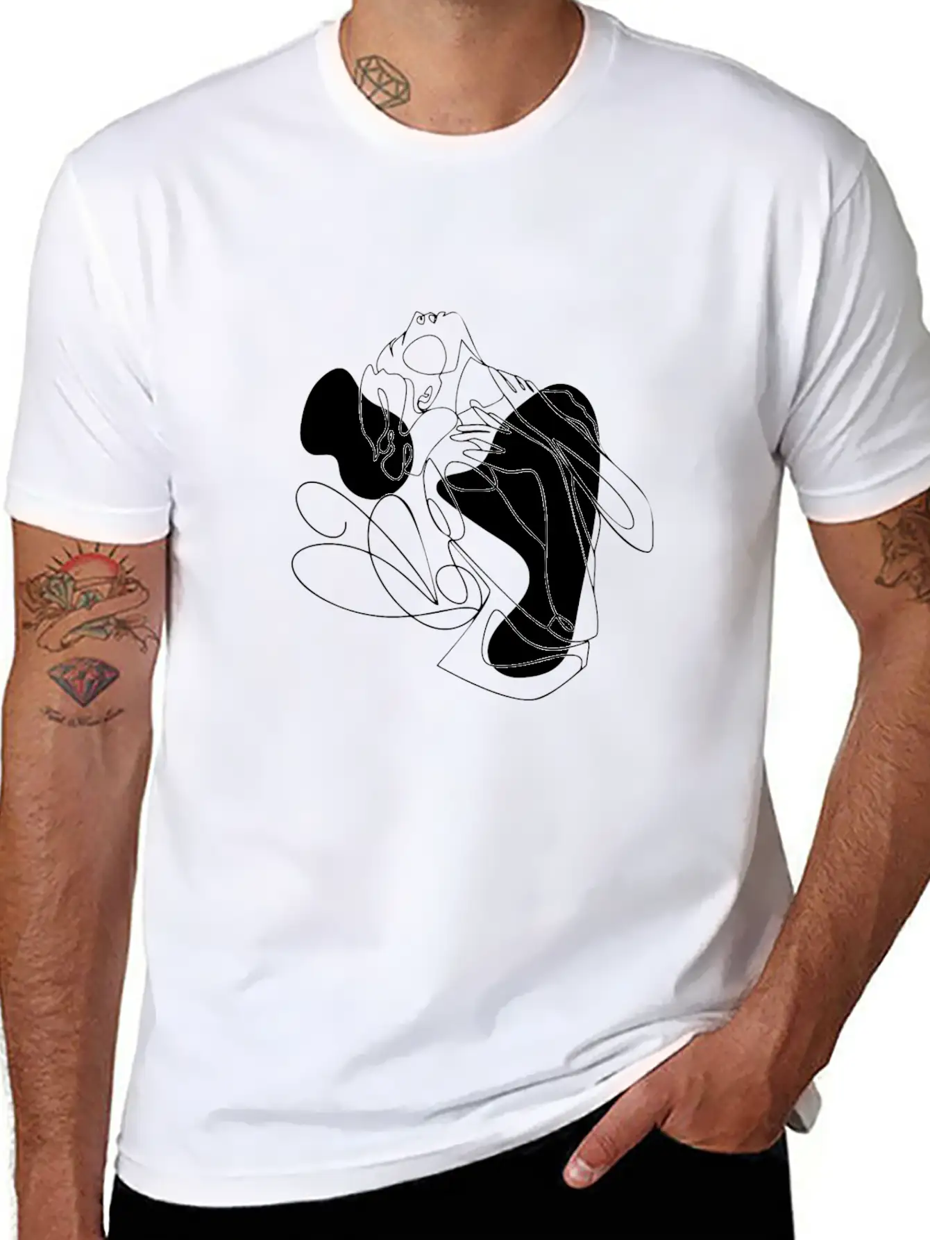 Female Body Line Art Unisex Casual T-Shirt – Clean Design For Daily Comfort