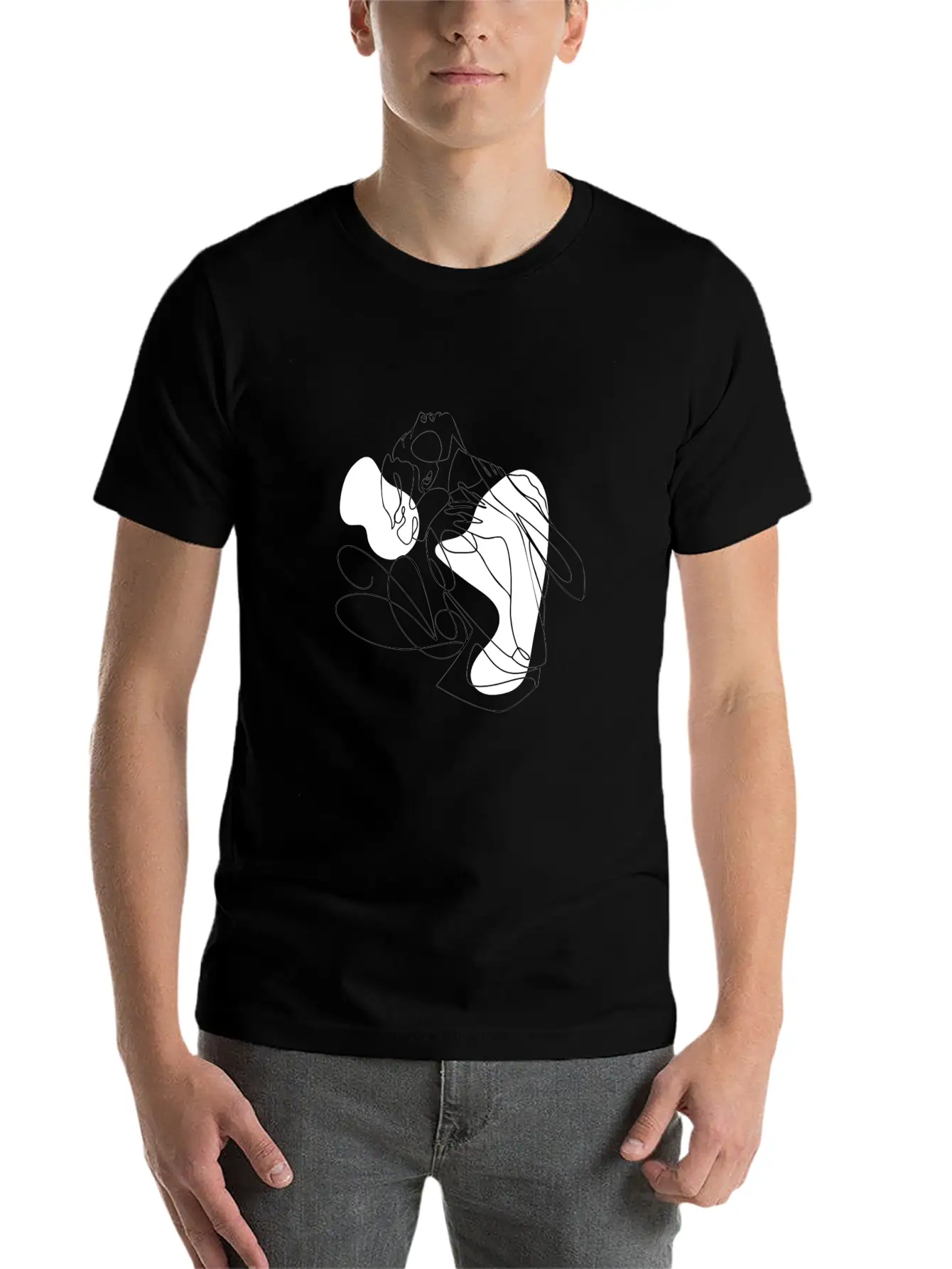Female Body Line Art Unisex Casual T-Shirt – Clean Design For Daily Comfort