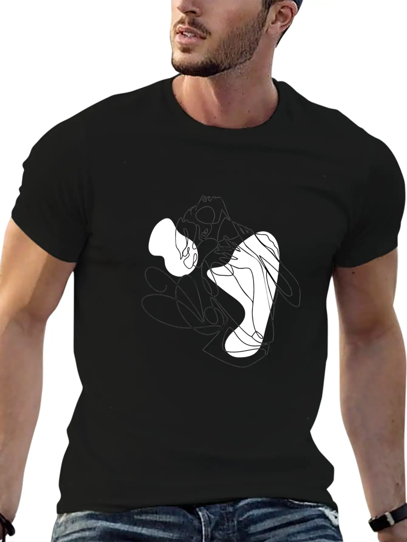 Female Body Line Art Unisex Casual T-Shirt – Clean Design For Daily Comfort