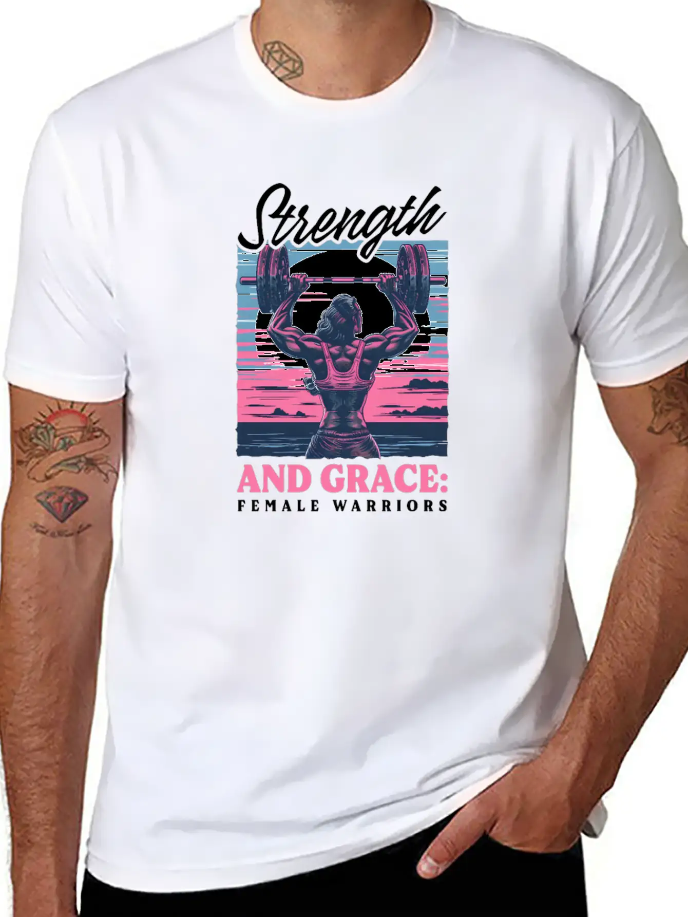 Female Bodybuilder Strength Grace Female Warriors Unisex Casual T-Shirt – Clean Design For Daily Comfort