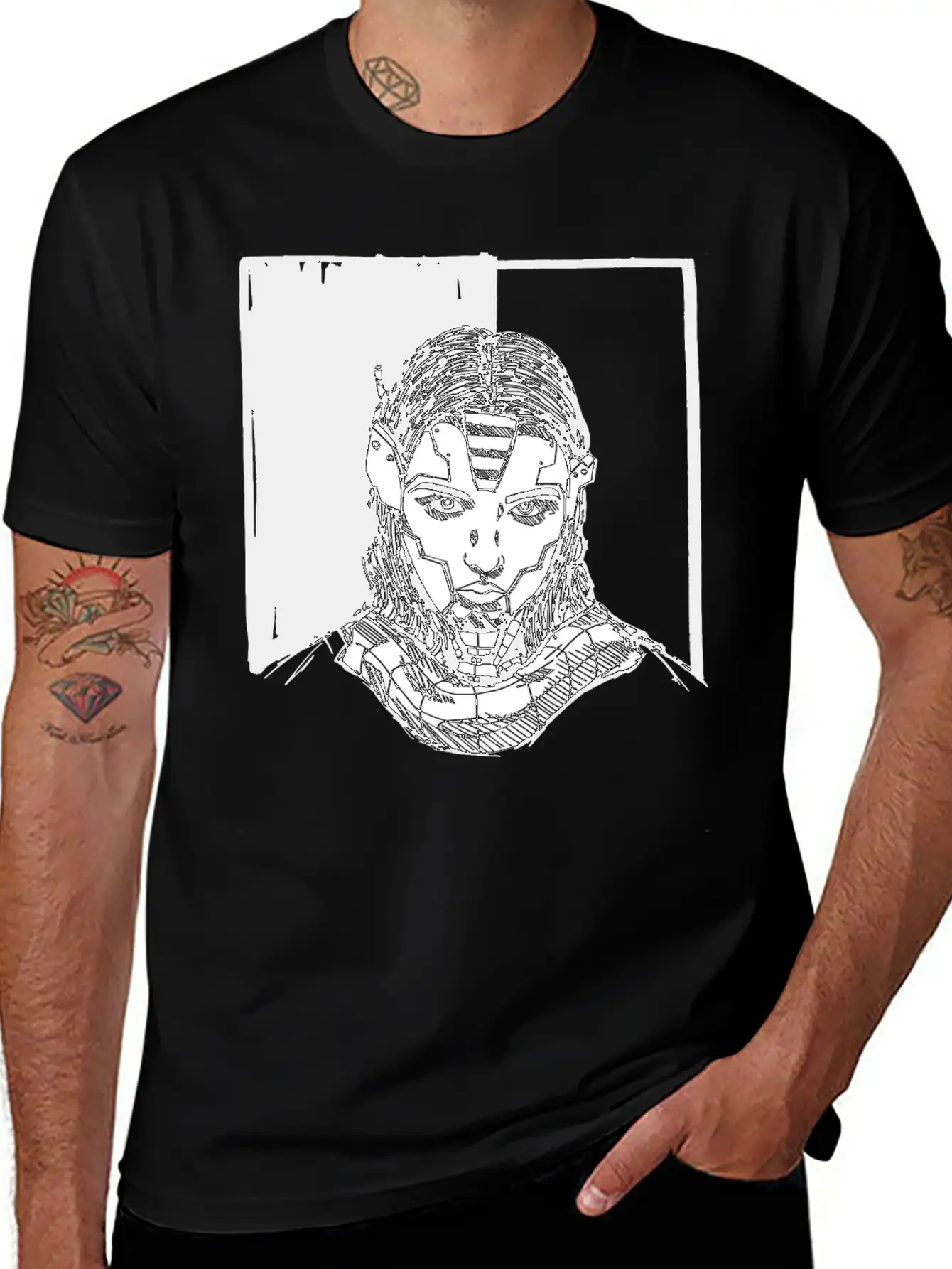 Female Robot, Cyborg, Android, Roboter AI, Stylish Everyday T-Shirt – Unisex Basic Cotton Tee