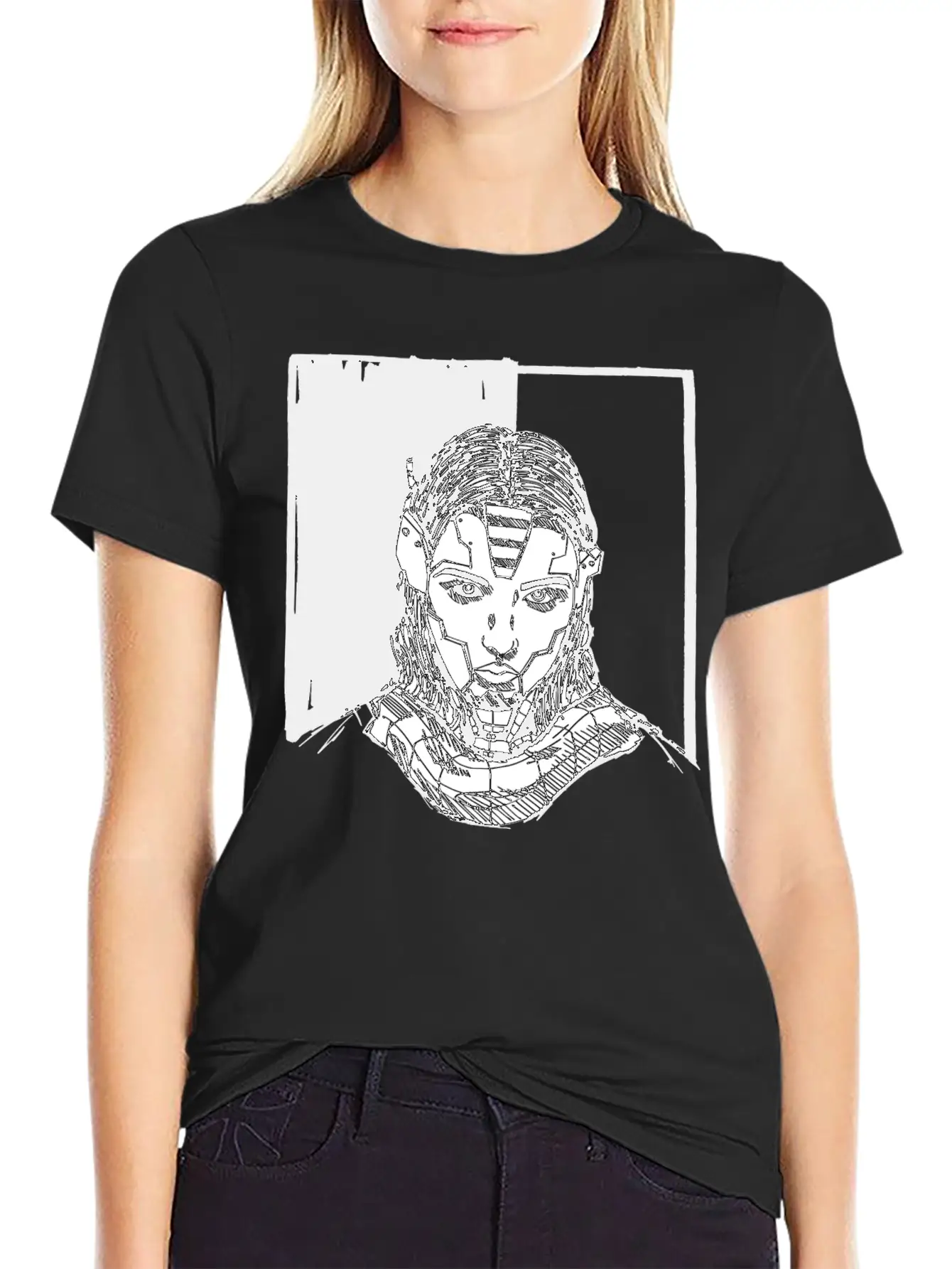 Female Robot, Cyborg, Android, Roboter AI, Stylish Everyday T-Shirt – Unisex Basic Cotton Tee
