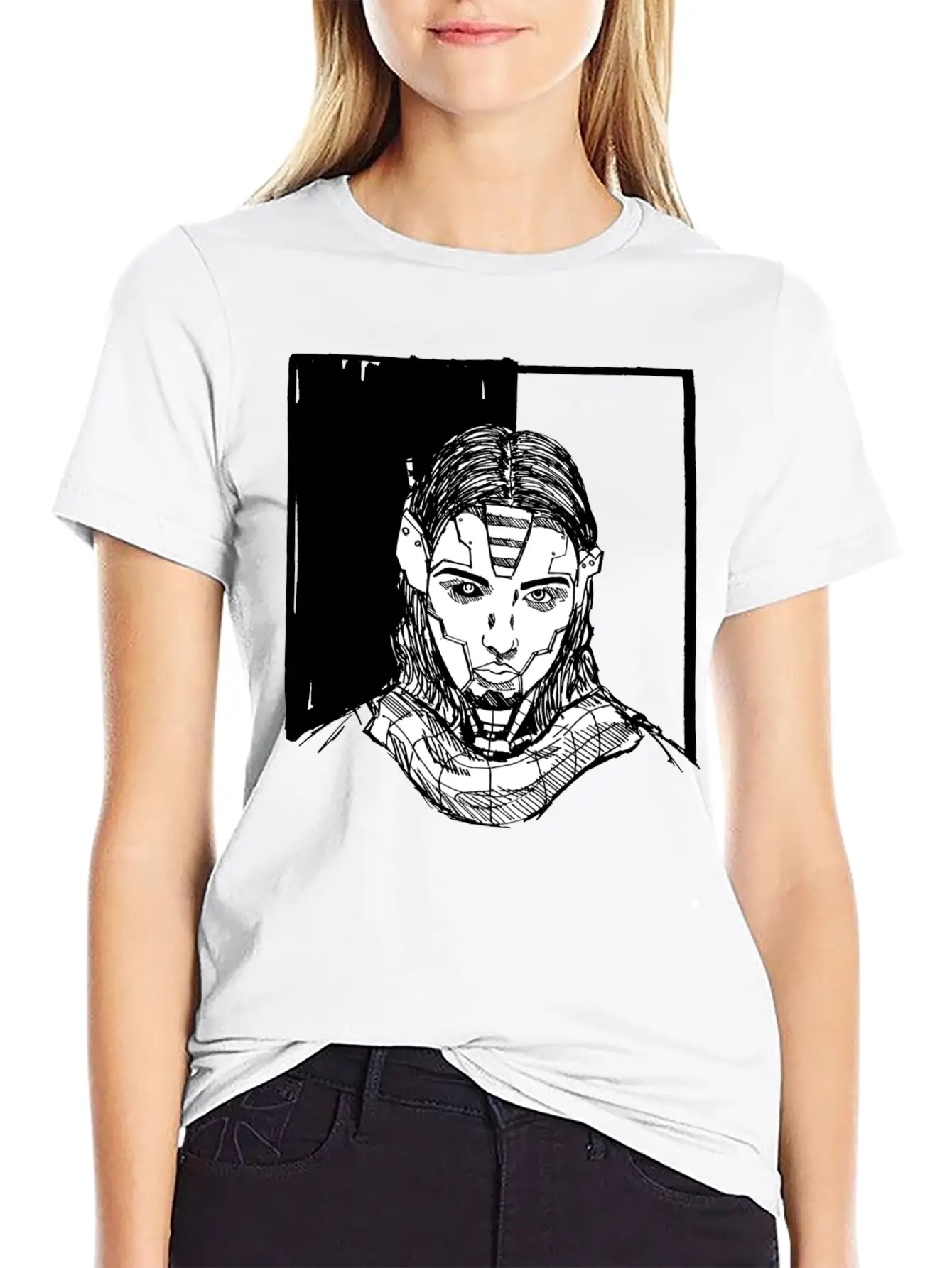 Female Robot, Cyborg, Android, Roboter AI, Stylish Everyday T-Shirt – Unisex Basic Cotton Tee