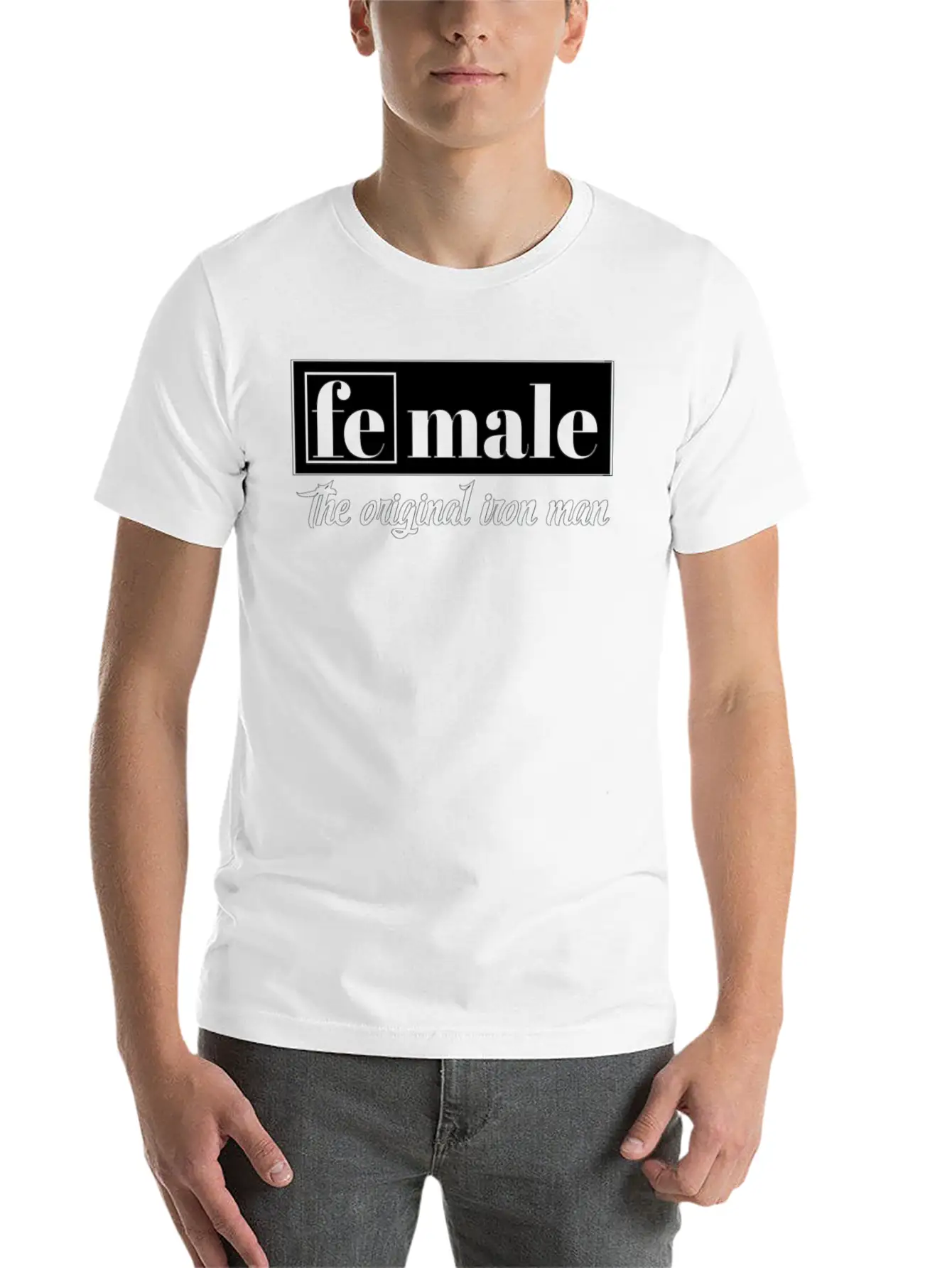 Female The Original Iron Man Unisex Short Sleeve Soft Cotton T-Shirt – Casual Everyday Wear