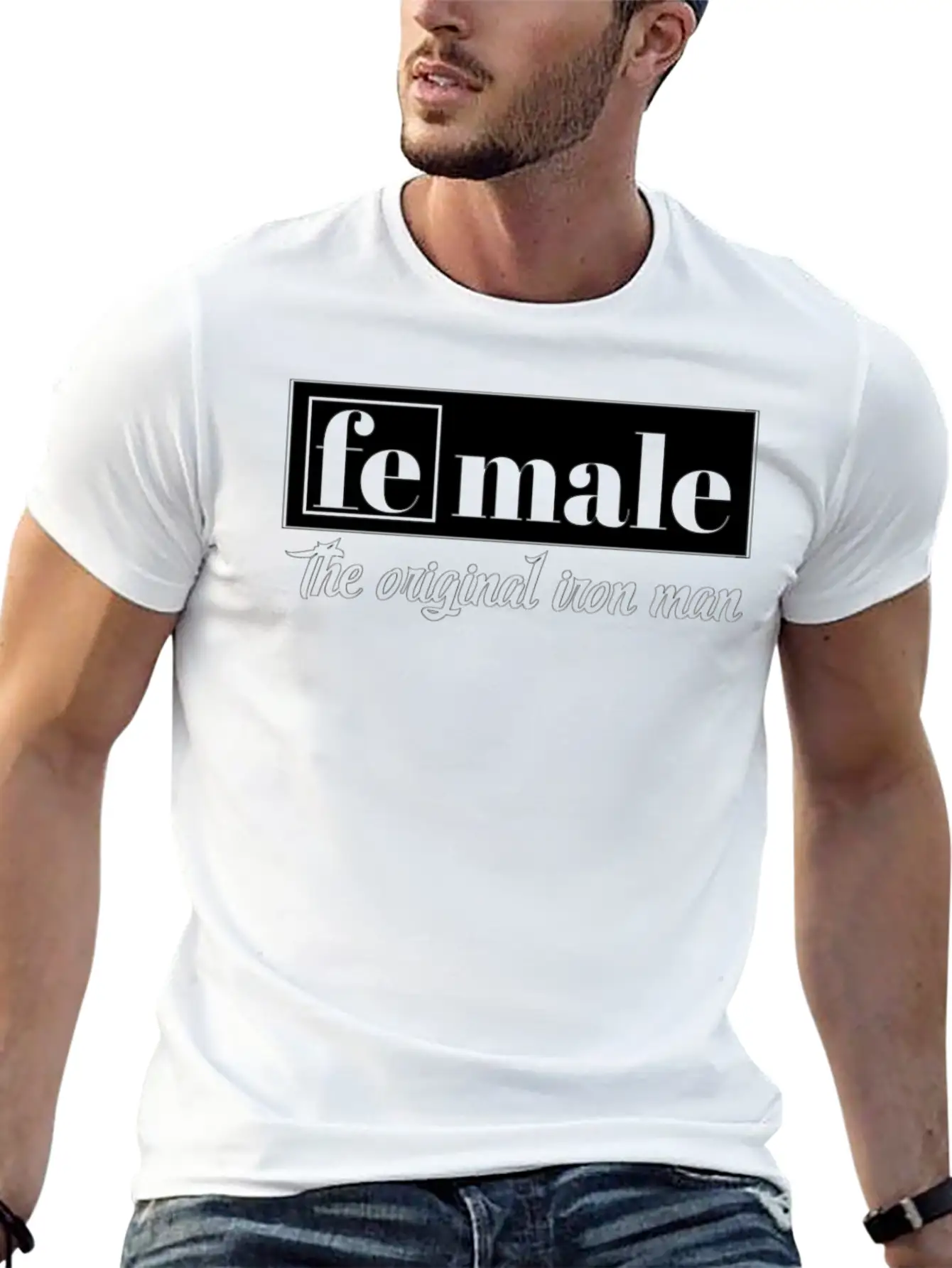 Female The Original Iron Man Unisex Short Sleeve Soft Cotton T-Shirt – Casual Everyday Wear