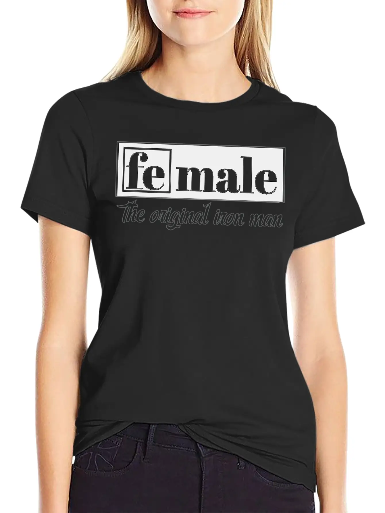 Female The Original Iron Man Unisex Short Sleeve Soft Cotton T-Shirt – Casual Everyday Wear