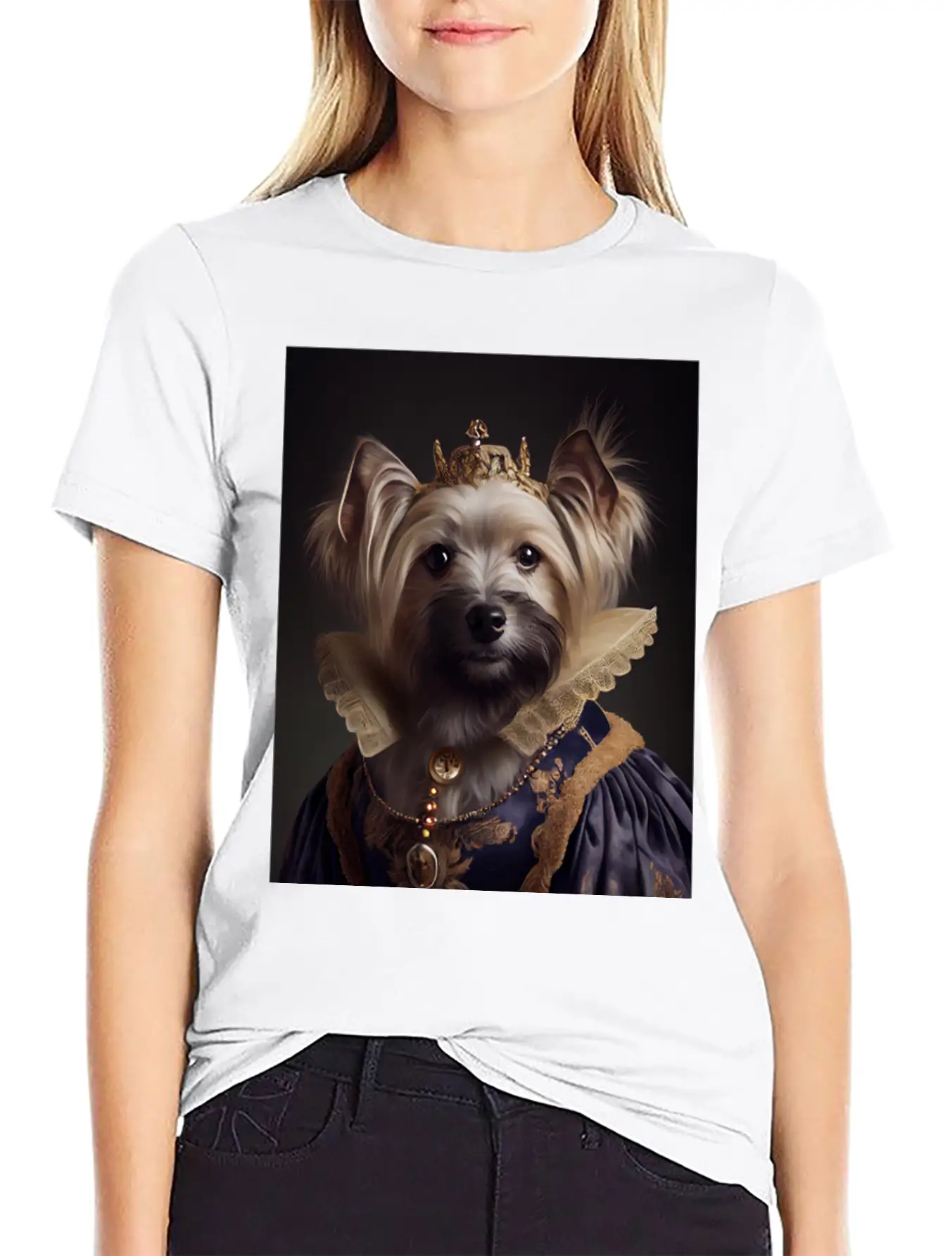 Female Yorkshire Terrier Dog Breed Portrait Royal Unisex Casual T-Shirt – Clean Design For Daily Comfort