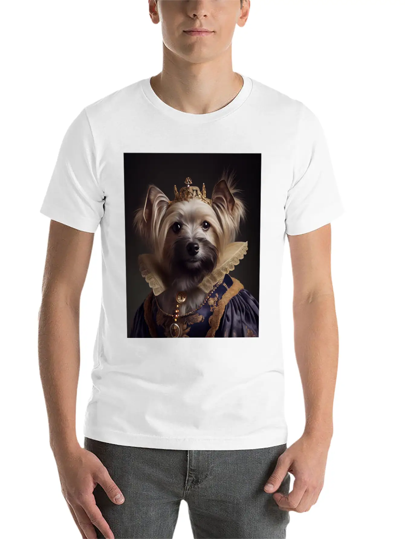Female Yorkshire Terrier Dog Breed Portrait Royal Unisex Casual T-Shirt – Clean Design For Daily Comfort