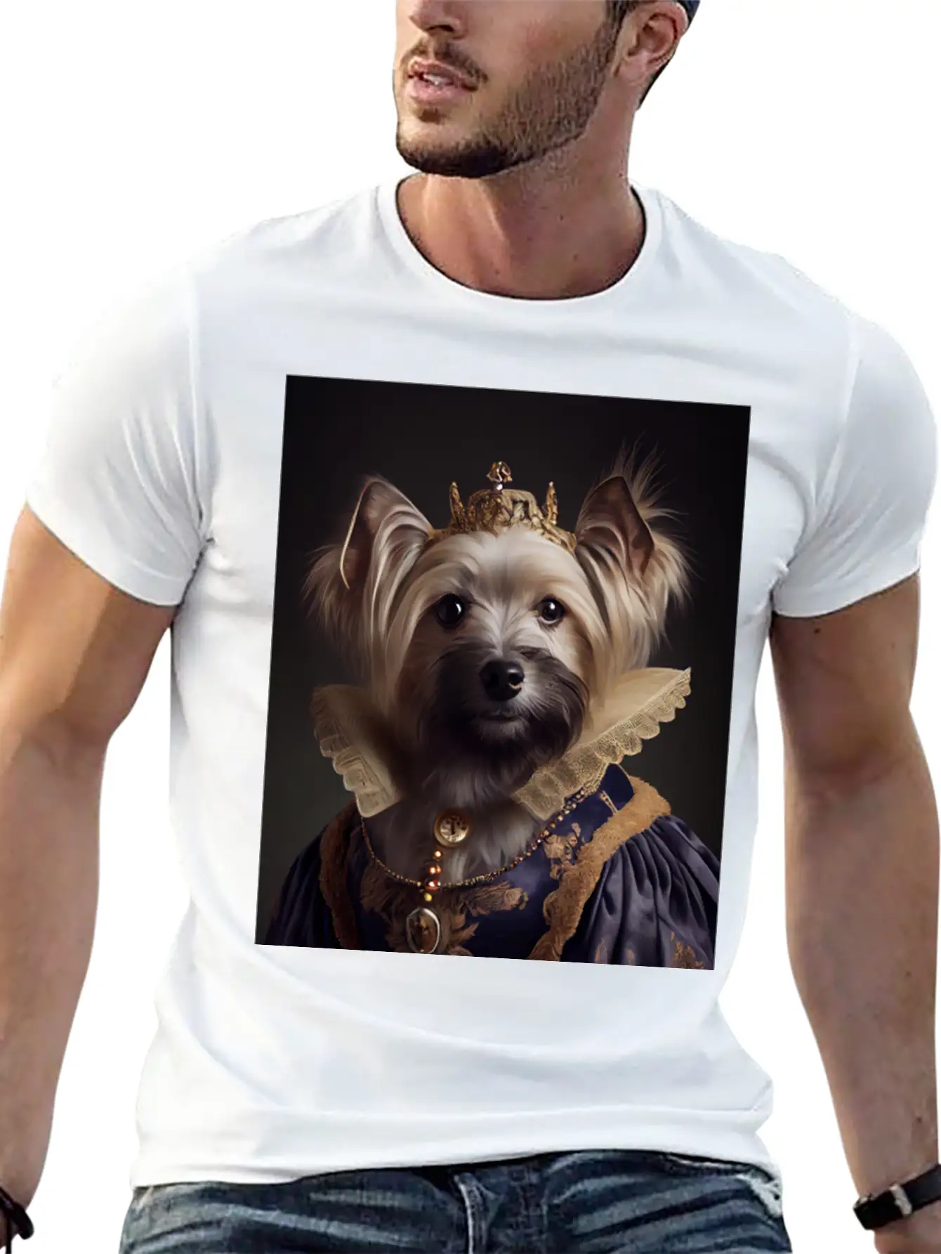 Female Yorkshire Terrier Dog Breed Portrait Royal Unisex Casual T-Shirt – Clean Design For Daily Comfort