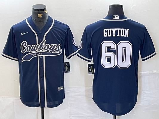 Men's Dallas Cowboys Tyler Guyton #60 Navy Game Jerseys