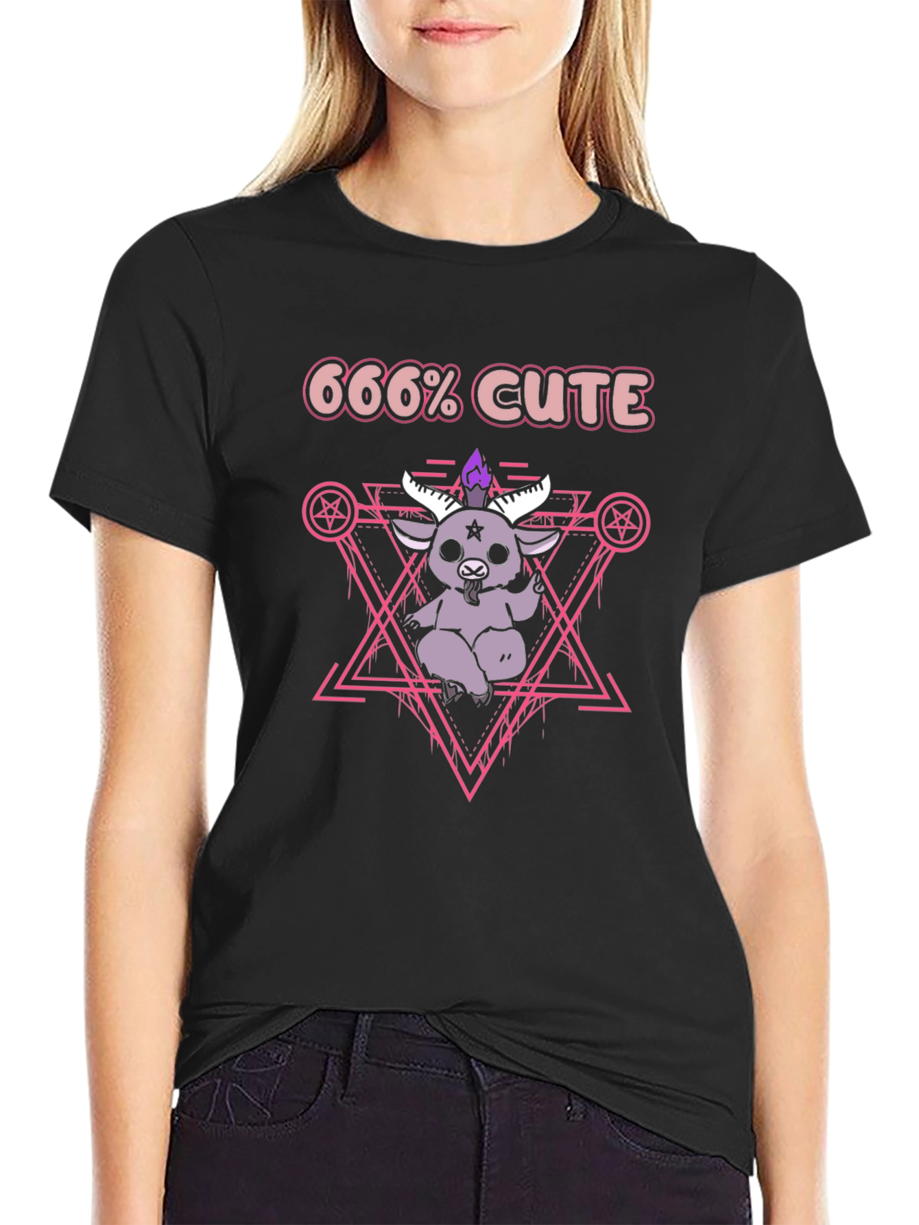 666% Cute Kawaii Satanic Goat T-Shirt