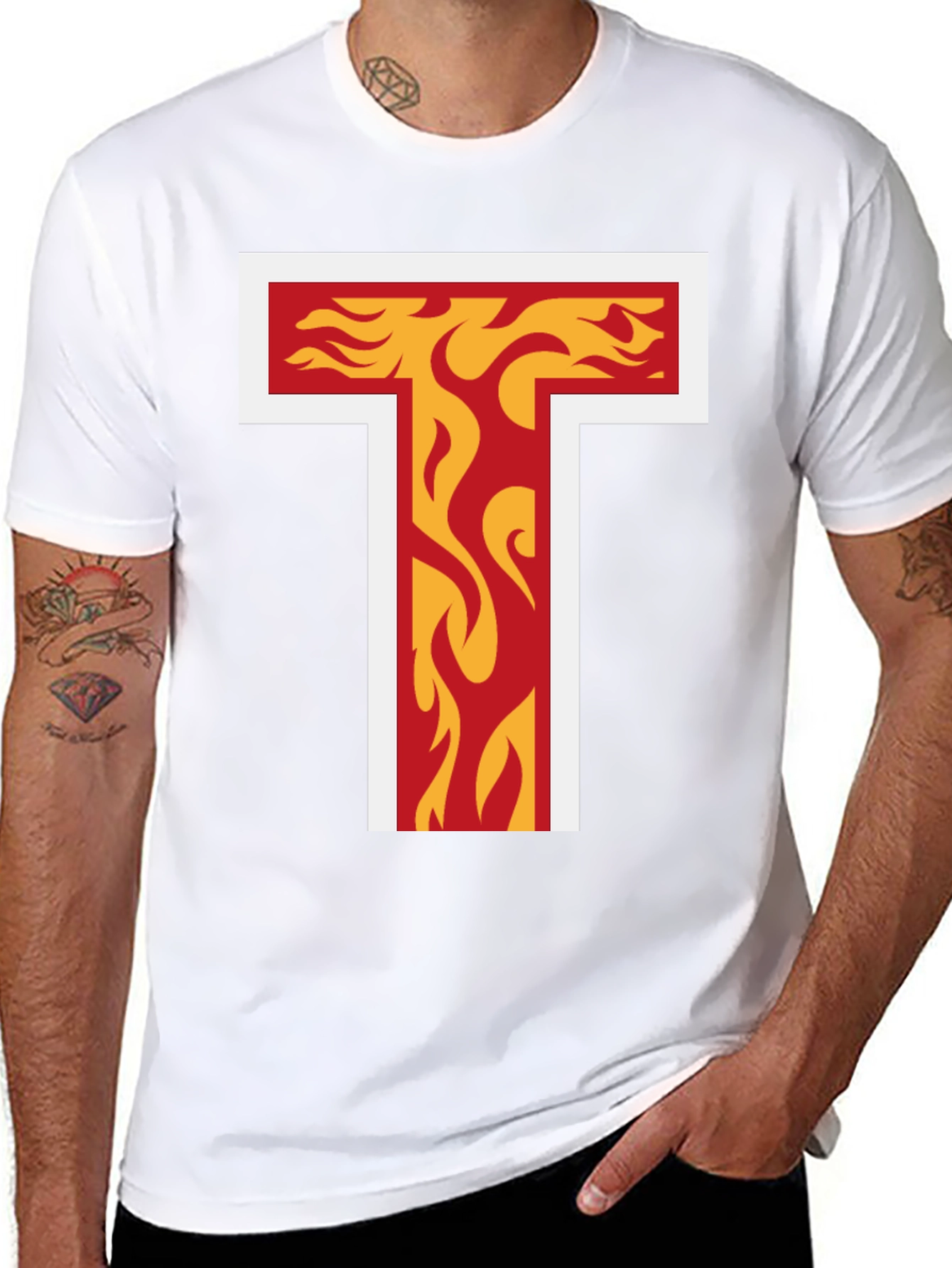 Flaming T Graphic Tee - Bold Design