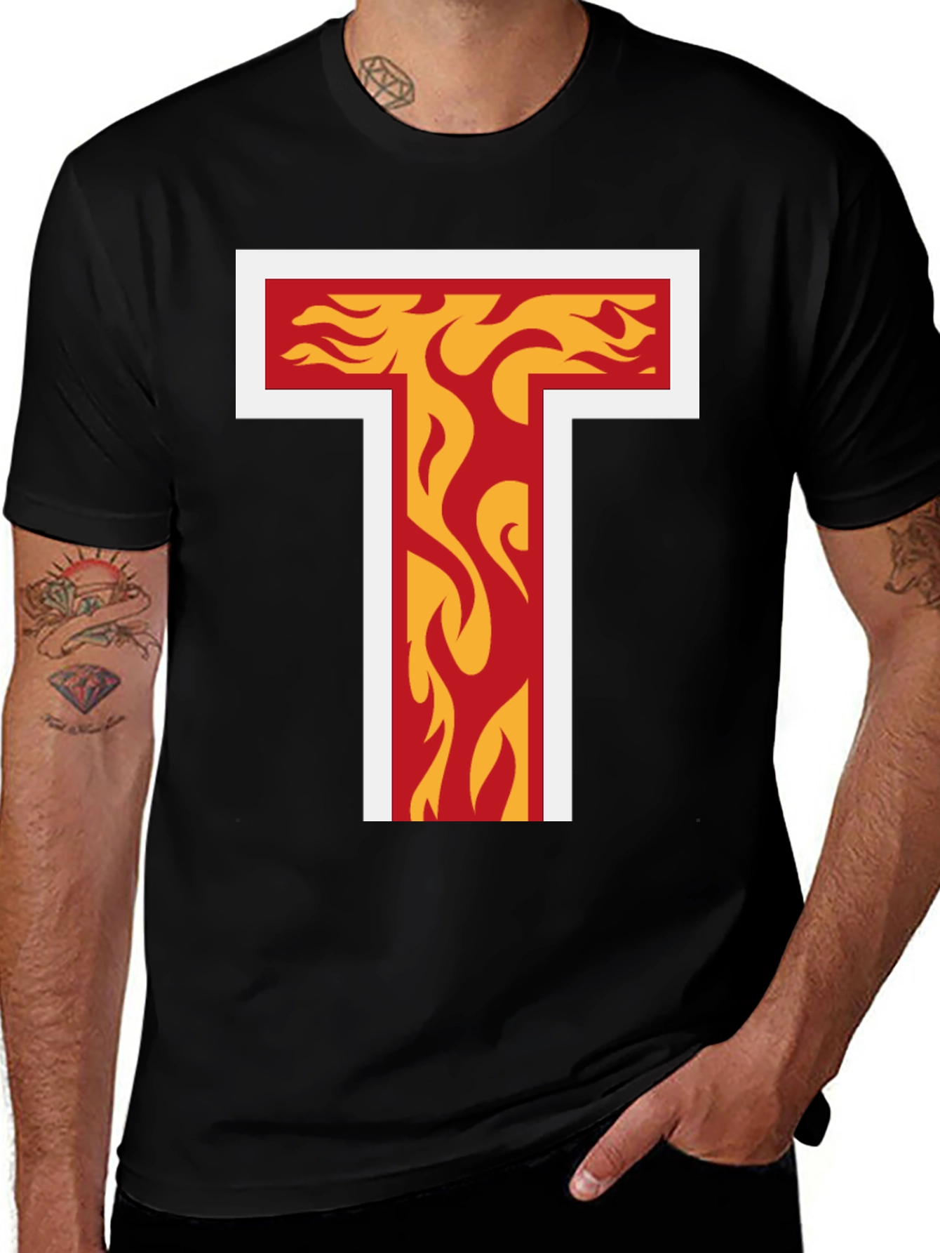 Flaming T Graphic Tee - Bold Design