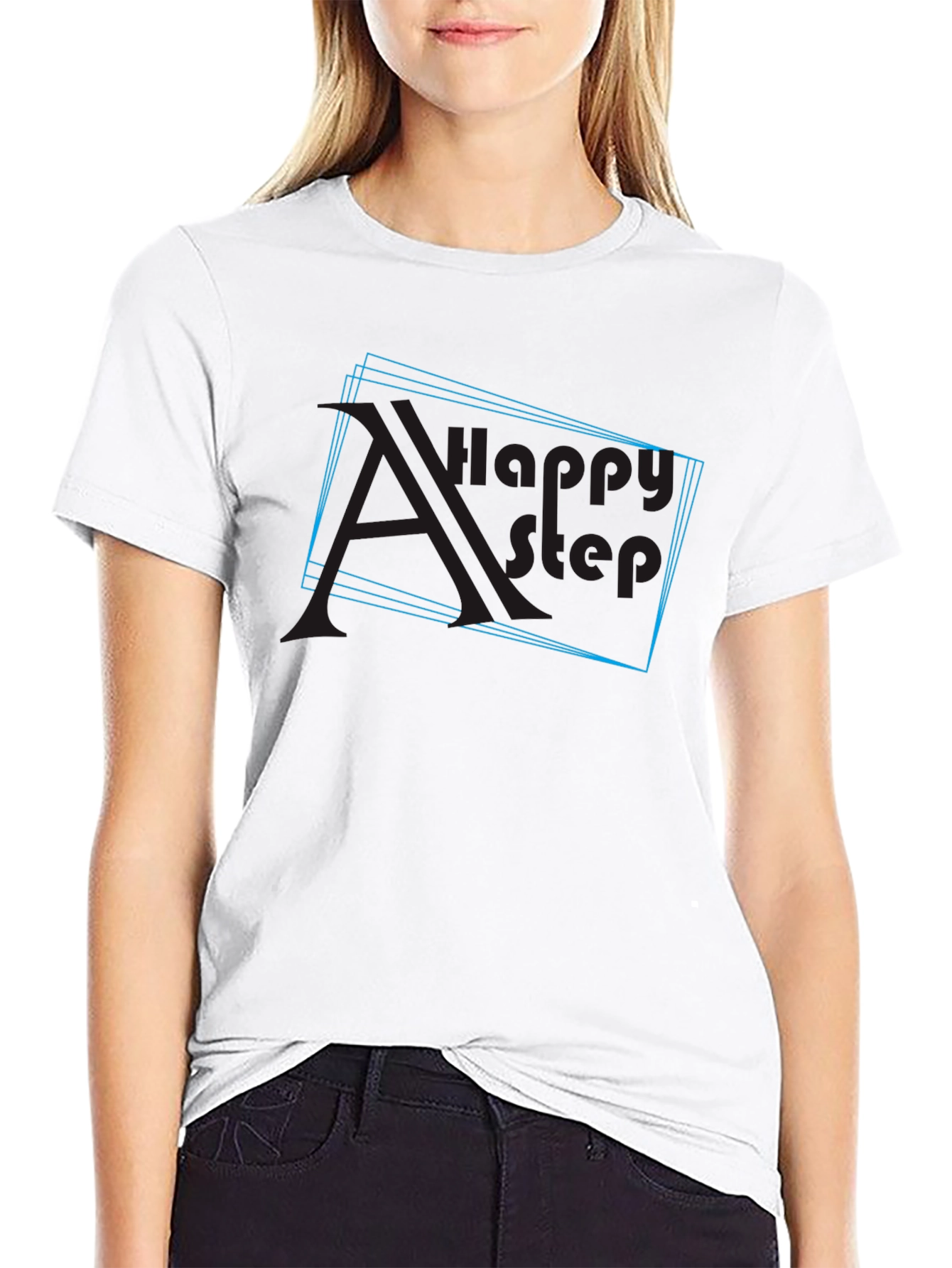 Cool Graphic Black Tee - Happy Step