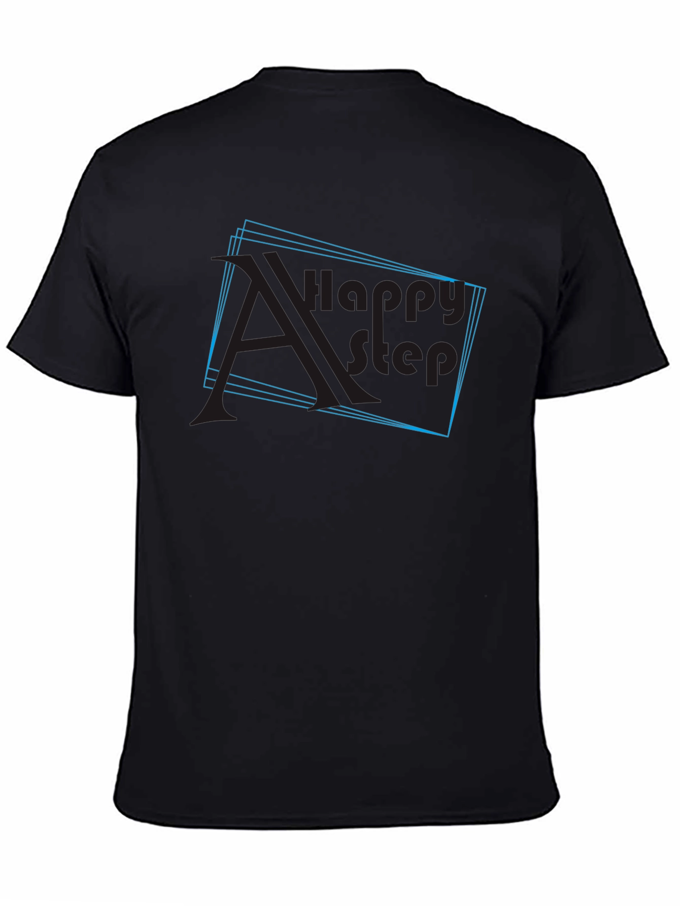 Cool Graphic Black Tee - Happy Step