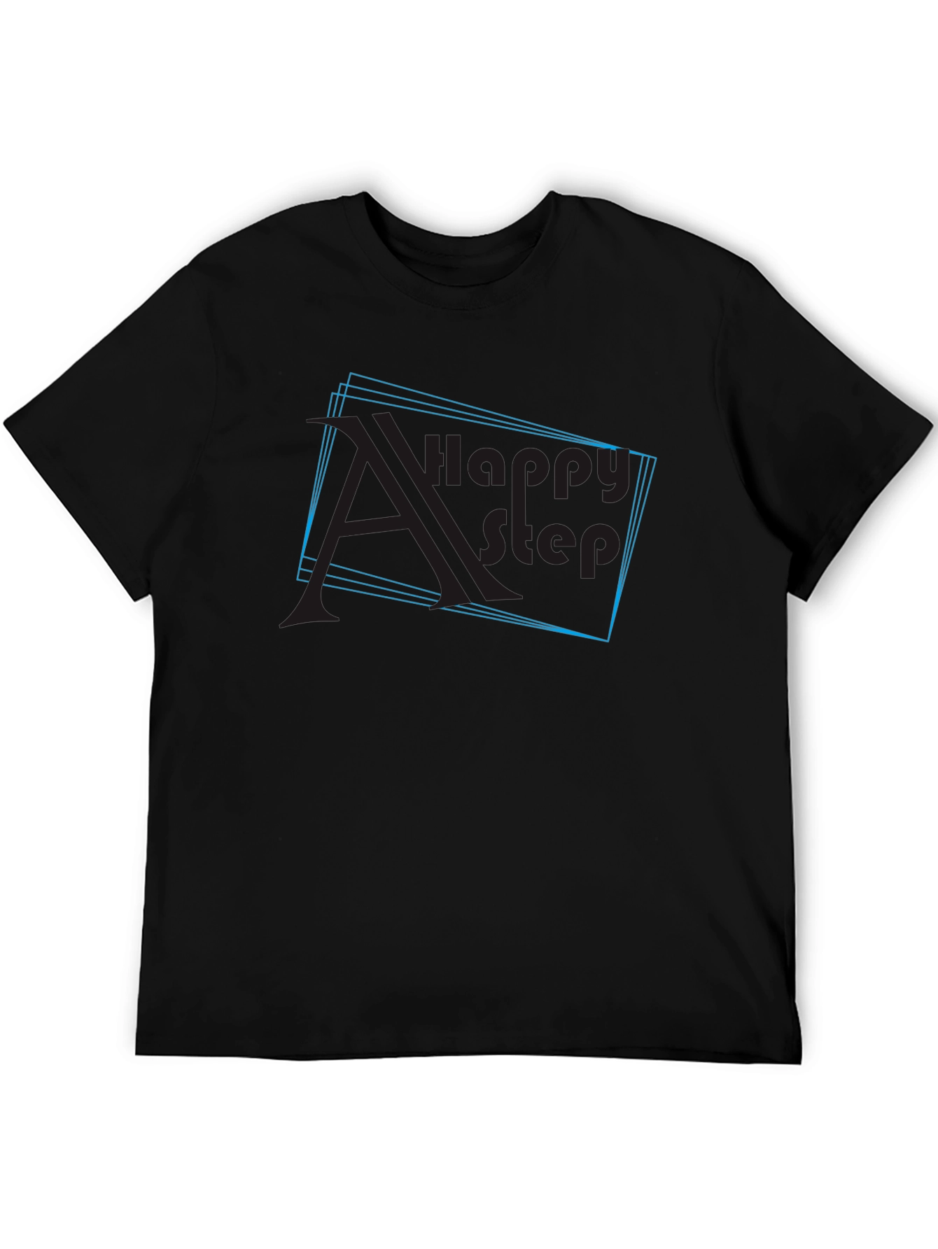 Cool Graphic Black Tee - Happy Step