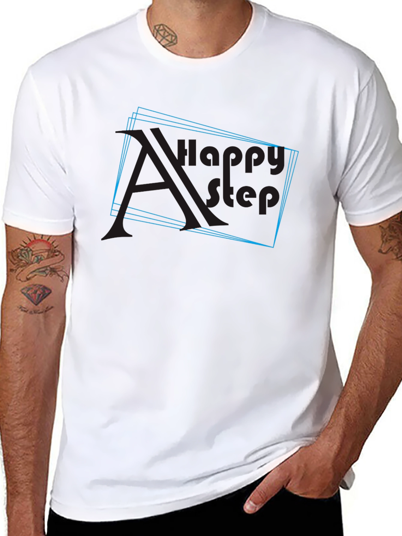 Cool Graphic Black Tee - Happy Step