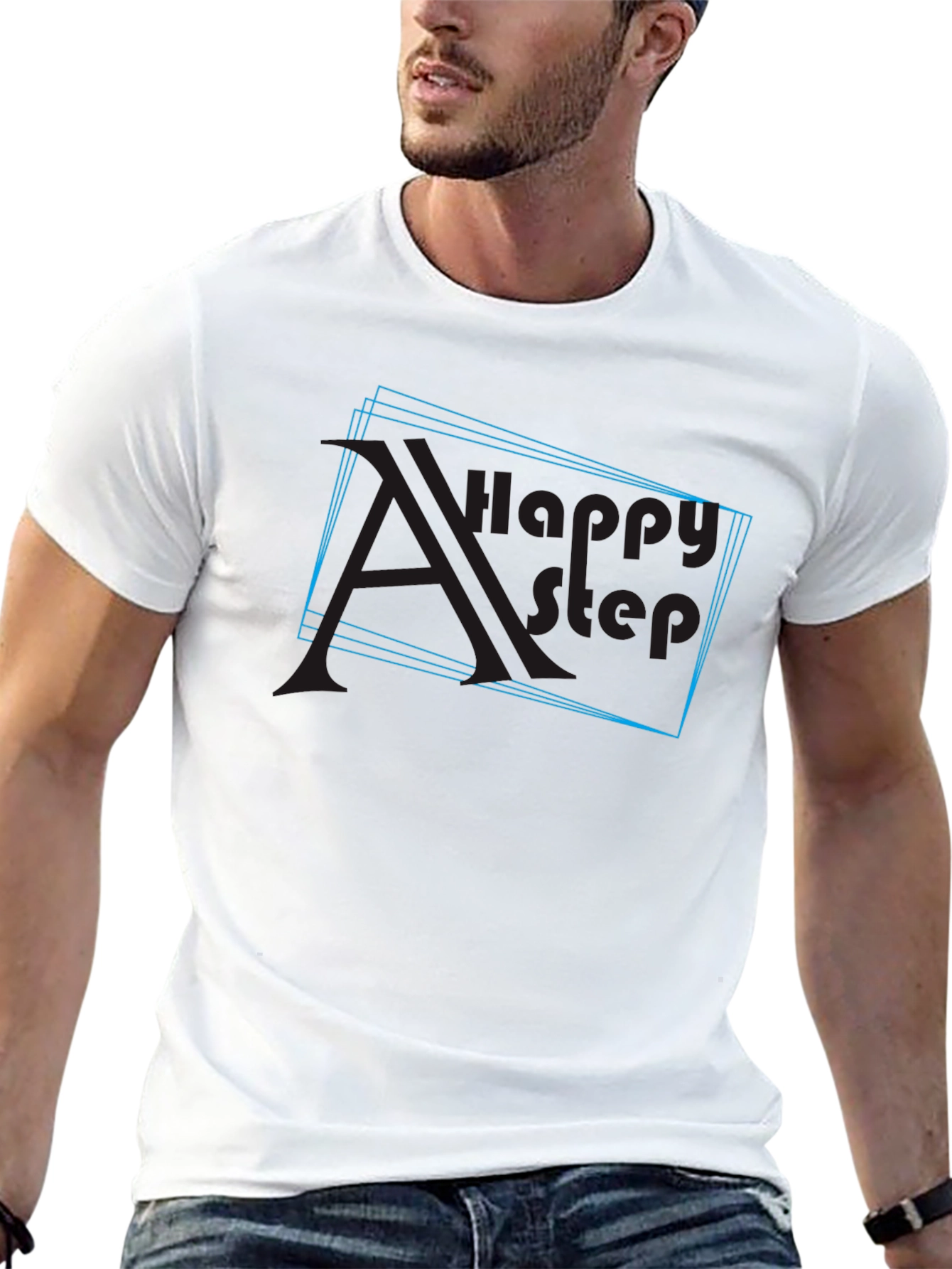 Cool Graphic Black Tee - Happy Step