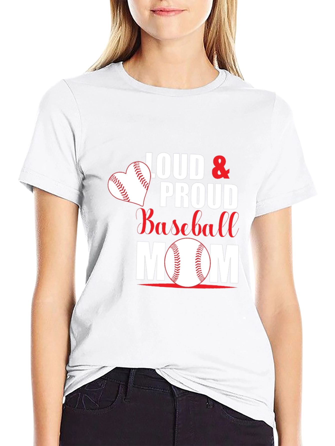 Loud & Proud Baseball Mom Graphic T-Shirt