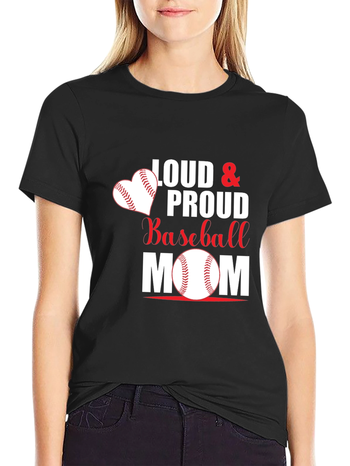 Loud & Proud Baseball Mom Graphic T-Shirt