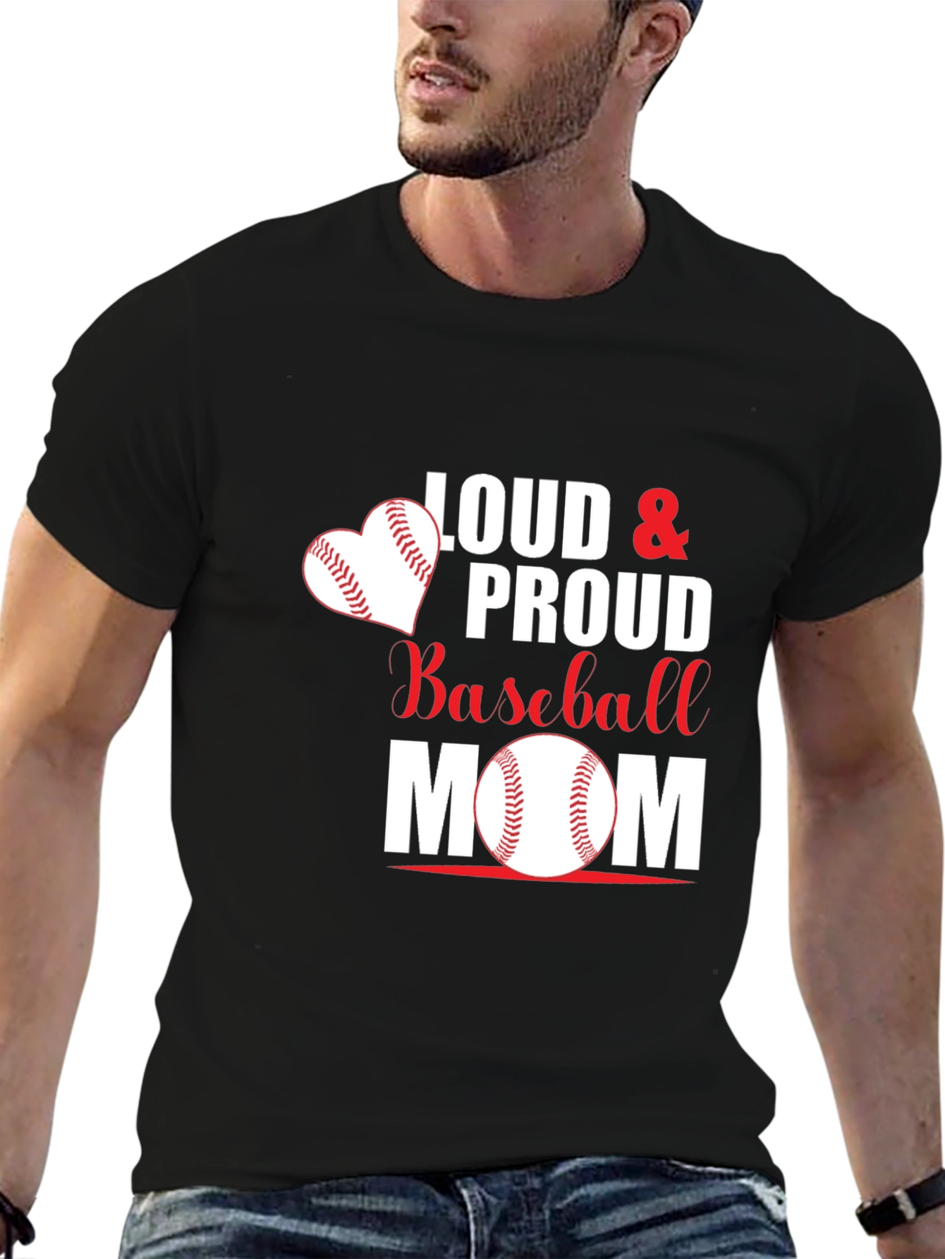 Loud & Proud Baseball Mom Graphic T-Shirt