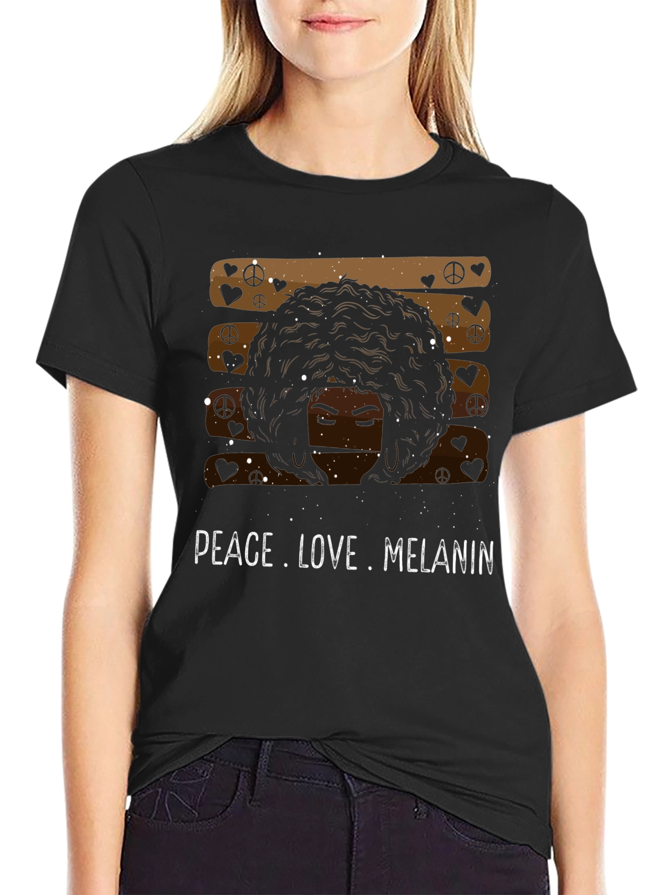 Peace Love Melanin Black Graphic Tee