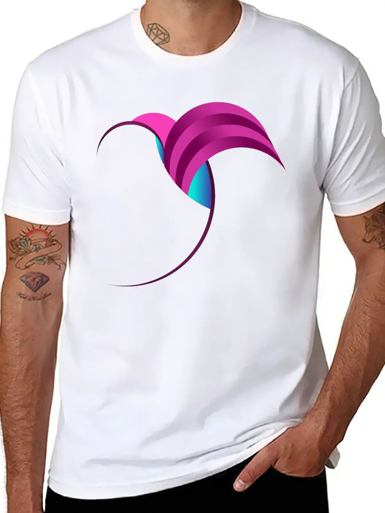 Fibonacci Bird Art Basic Graphic T-Shirt – Daily Comfort In Soft Cotton