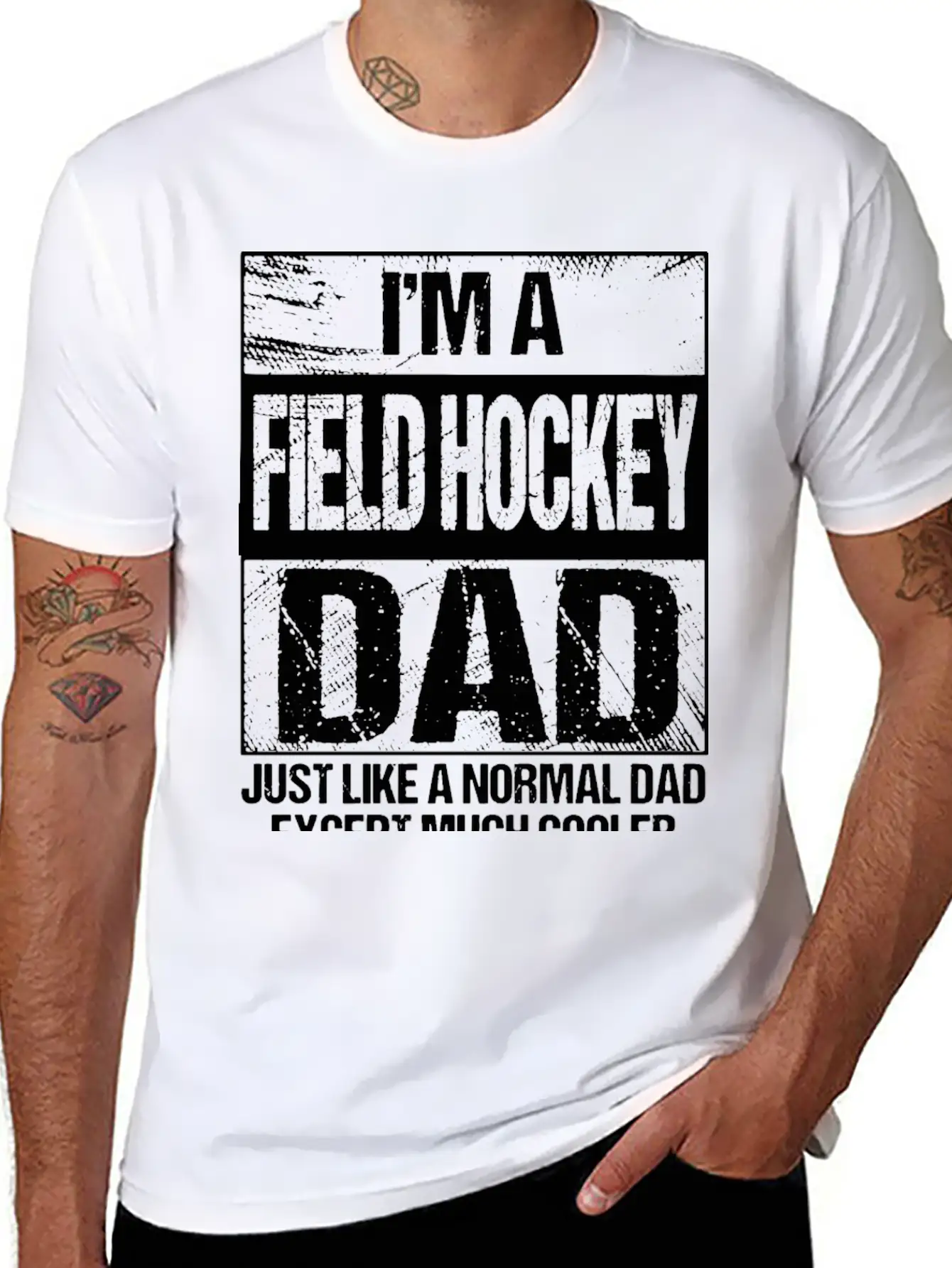 Field Hockey Dad Gift Field Hockey Player Gift Fat Stylish Everyday T-Shirt – Unisex Basic Cotton Tee