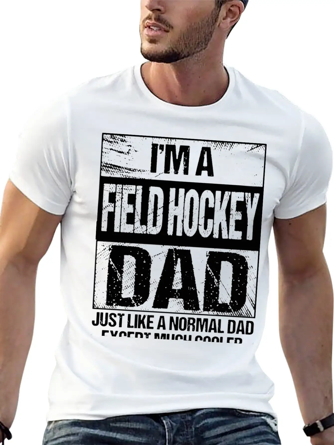 Field Hockey Dad Gift Field Hockey Player Gift Fat Stylish Everyday T-Shirt – Unisex Basic Cotton Tee