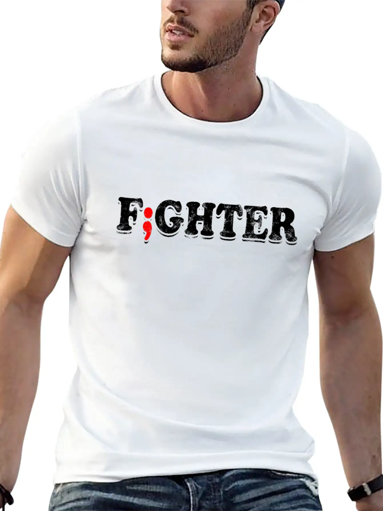 Fight Depression Prevention Mental Awareness Basic Graphic T-Shirt – Daily Comfort In Soft Cotton