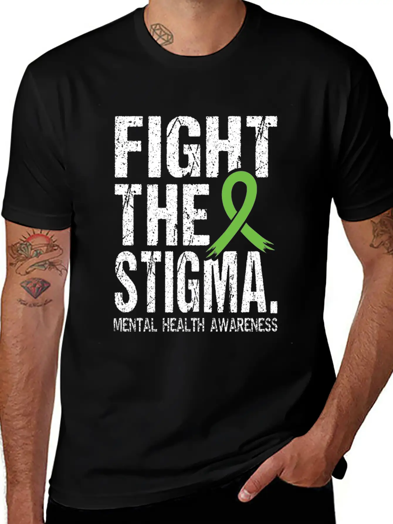 Fight Stigma And Support Mental Health Awareness Unisex Short Sleeve Soft Cotton T-Shirt – Casual Everyday Wear