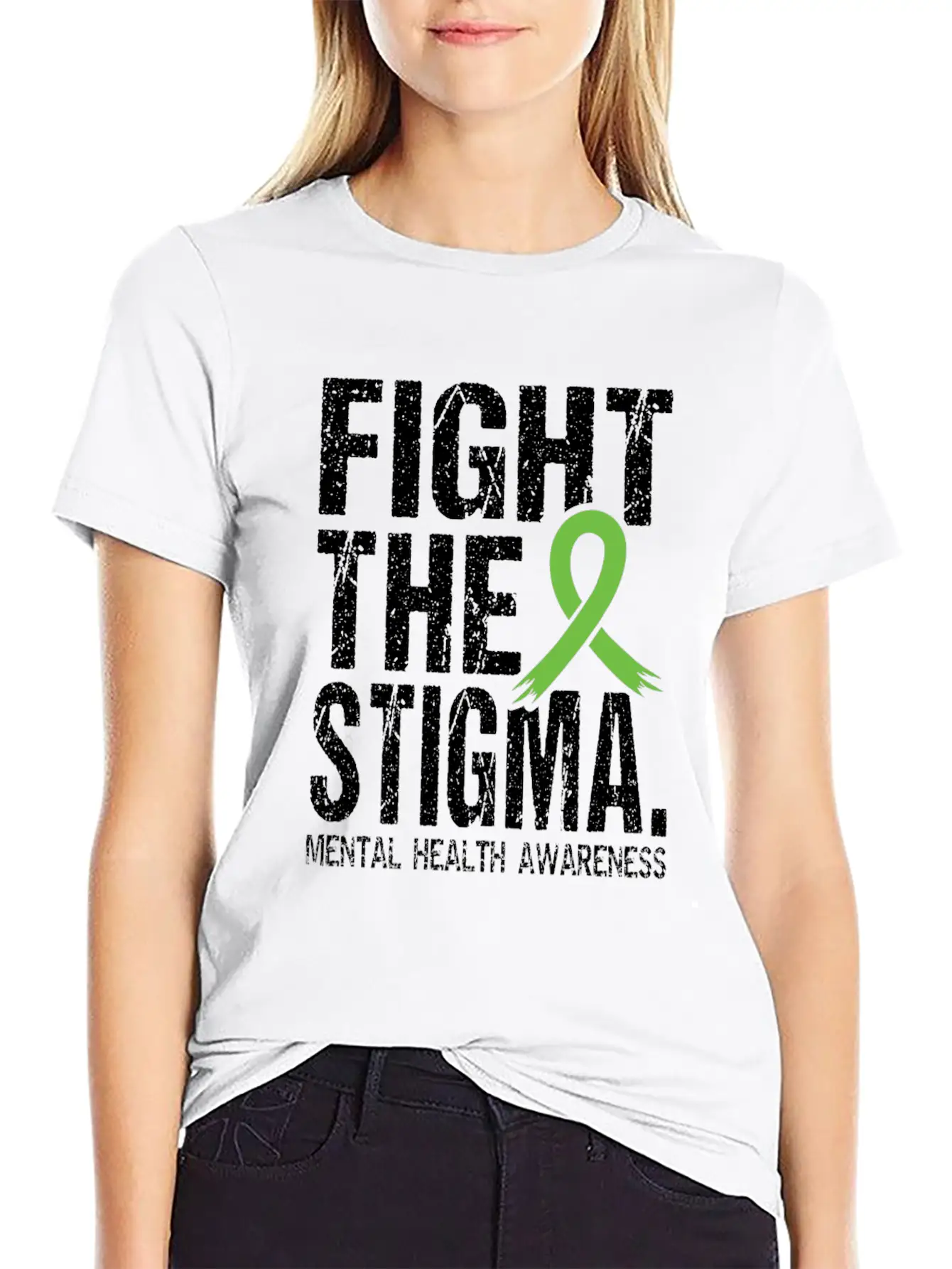 Fight Stigma And Support Mental Health Awareness Unisex Short Sleeve Soft Cotton T-Shirt – Casual Everyday Wear