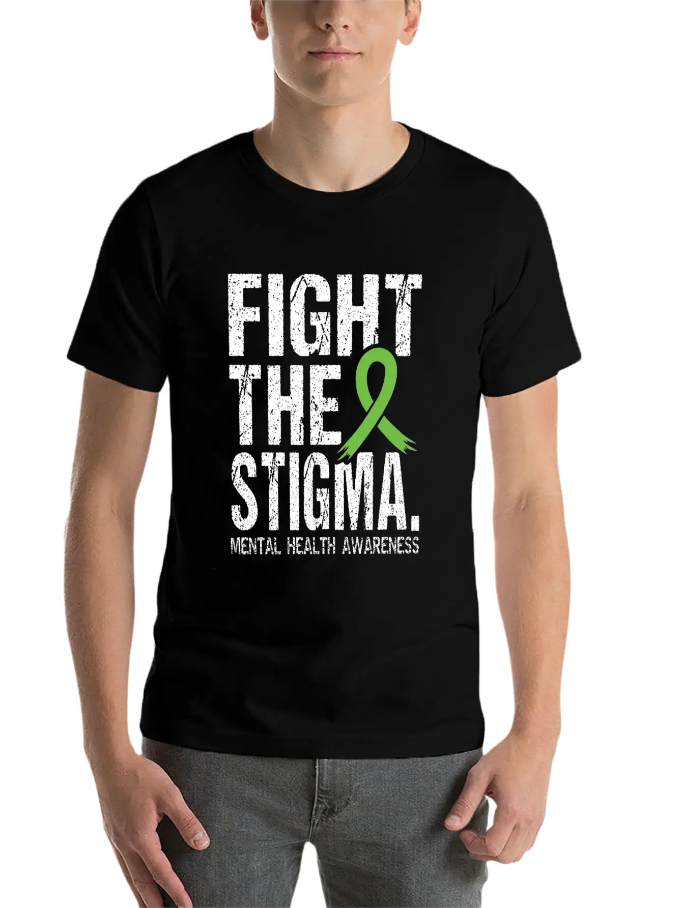 Fight Stigma And Support Mental Health Awareness Unisex Short Sleeve Soft Cotton T-Shirt – Casual Everyday Wear